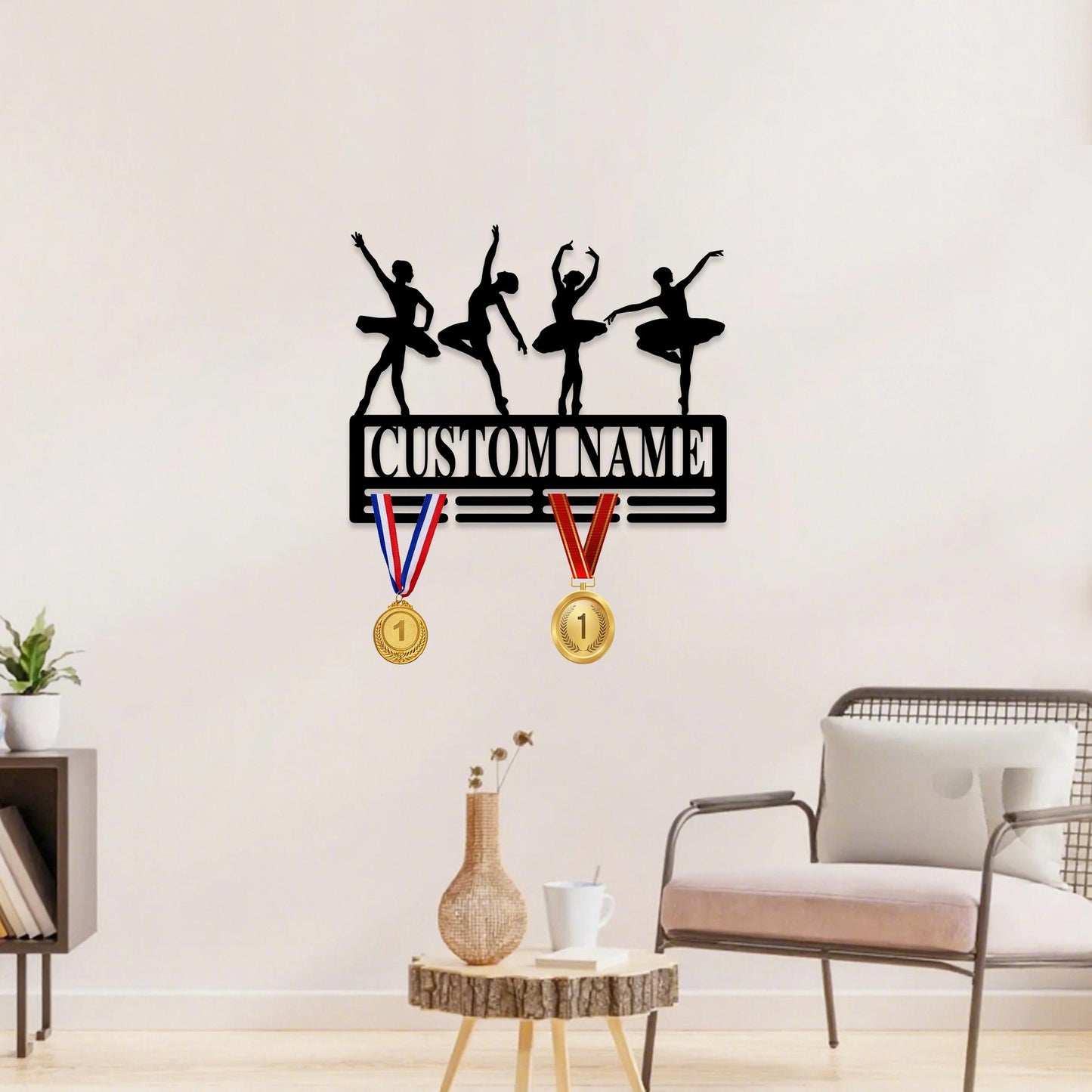 Personalized Dance Medal Holder,Custom Design Dancer Name Sign,Metal Display Rack,Sports Award Display,Dance Medal Hanger,Medal Display Wall