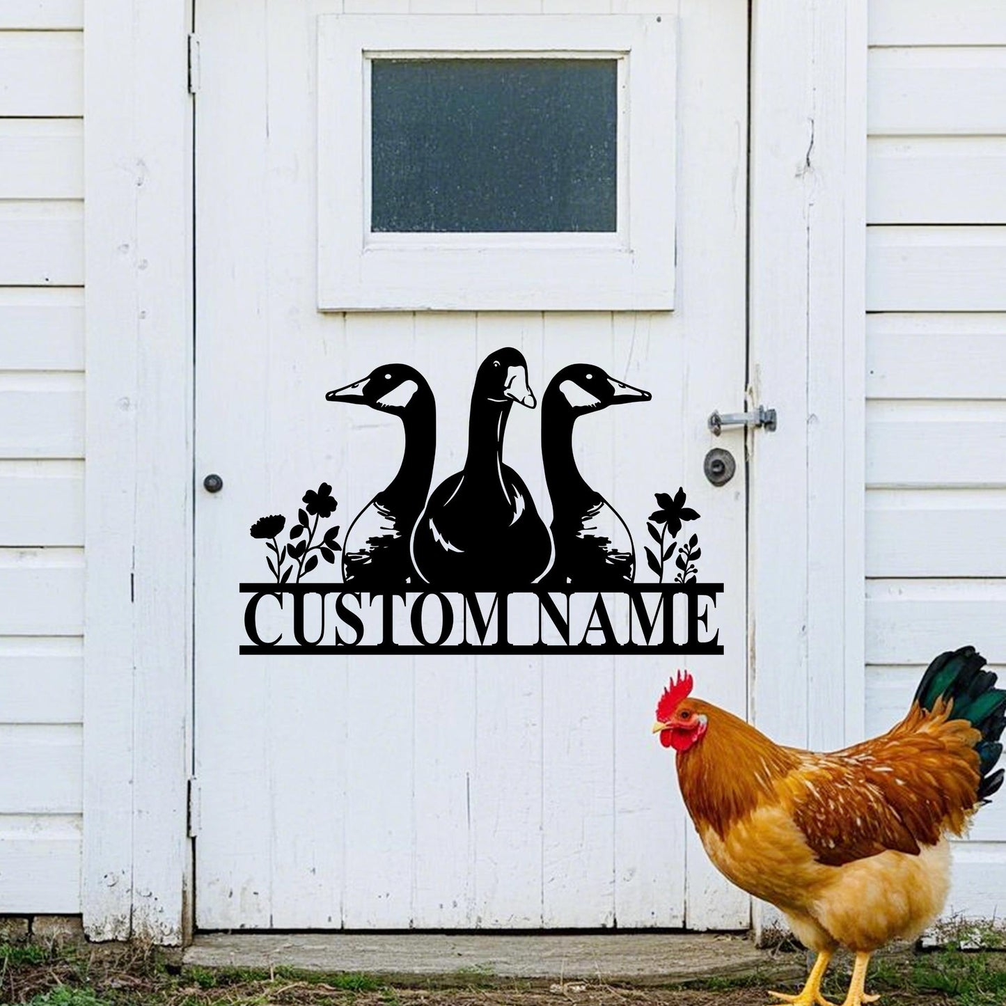 Custom Goose Metal Sign,Goose Farmhouse Sign,Personalized Goose Farm Decor,Goose Coop Sign,Goose Wall Art,Goose Crossing Sign,Barn Sign