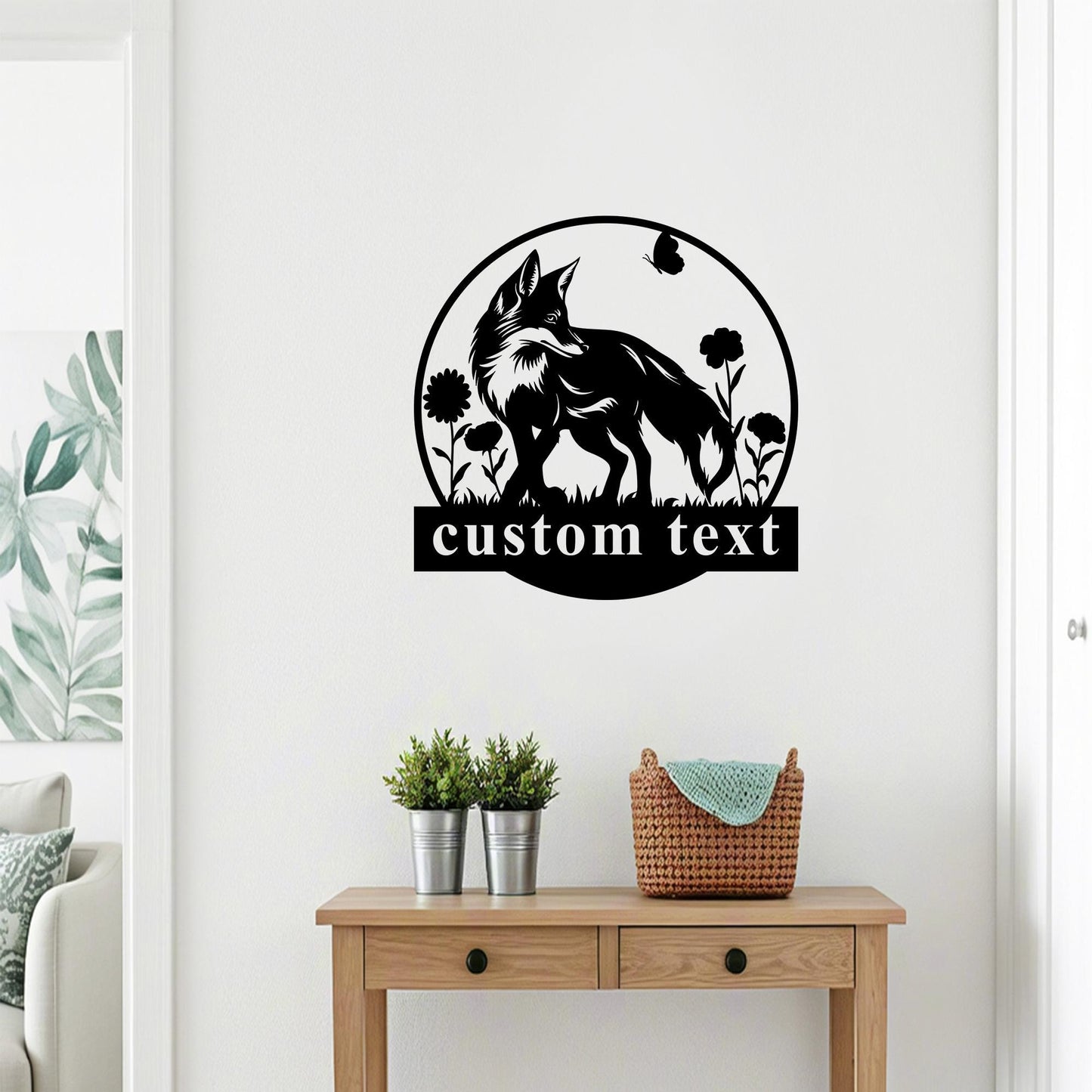 Custom Fox Metal Name Sign,Fox Welcome Sign,Personalized Fox Wall Decor,Fox Nursery Sign,Fox Cabin Decor,Fox Wall Hanging,Fox Lover Sign