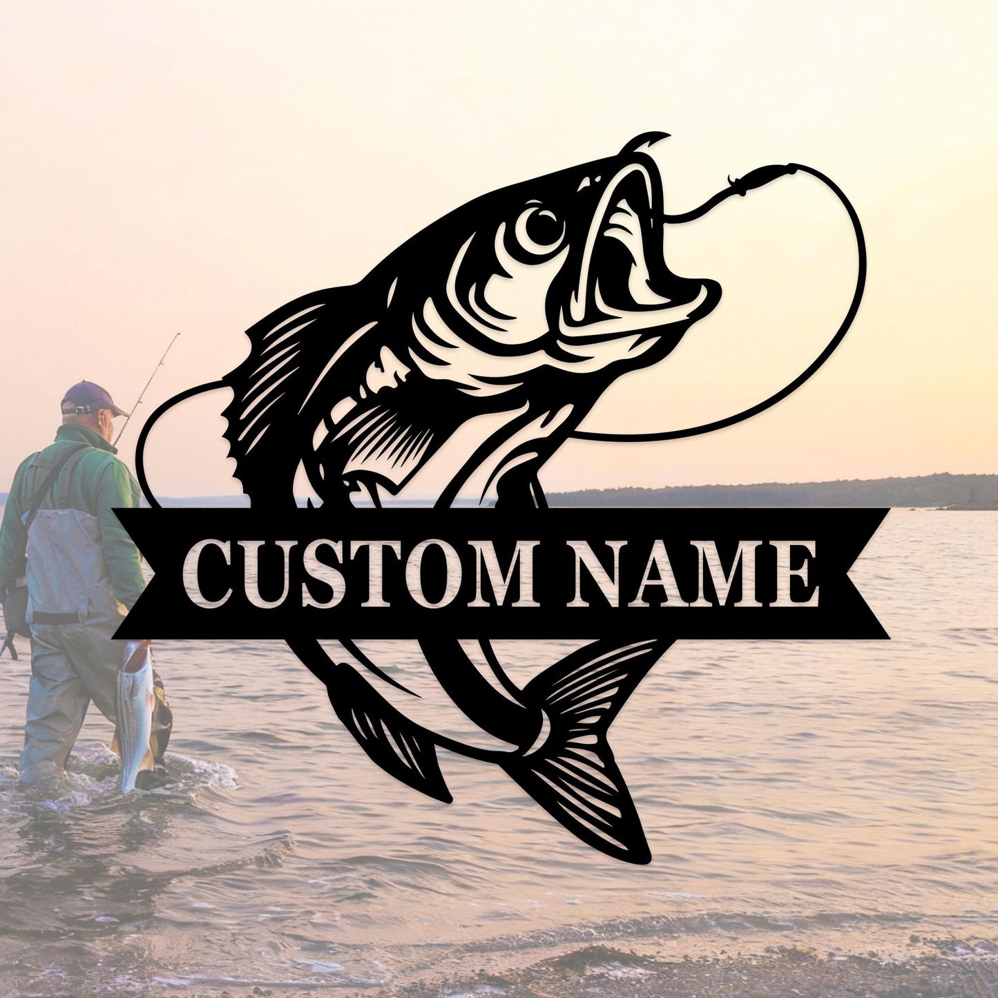Fish Metal Name Sign,Walleye Fish Decor,Fishing Name Sign,Custom Fish Sign,Fish Metal Wall Art,Personalized Walleye Sign, Fish Cabin Decor