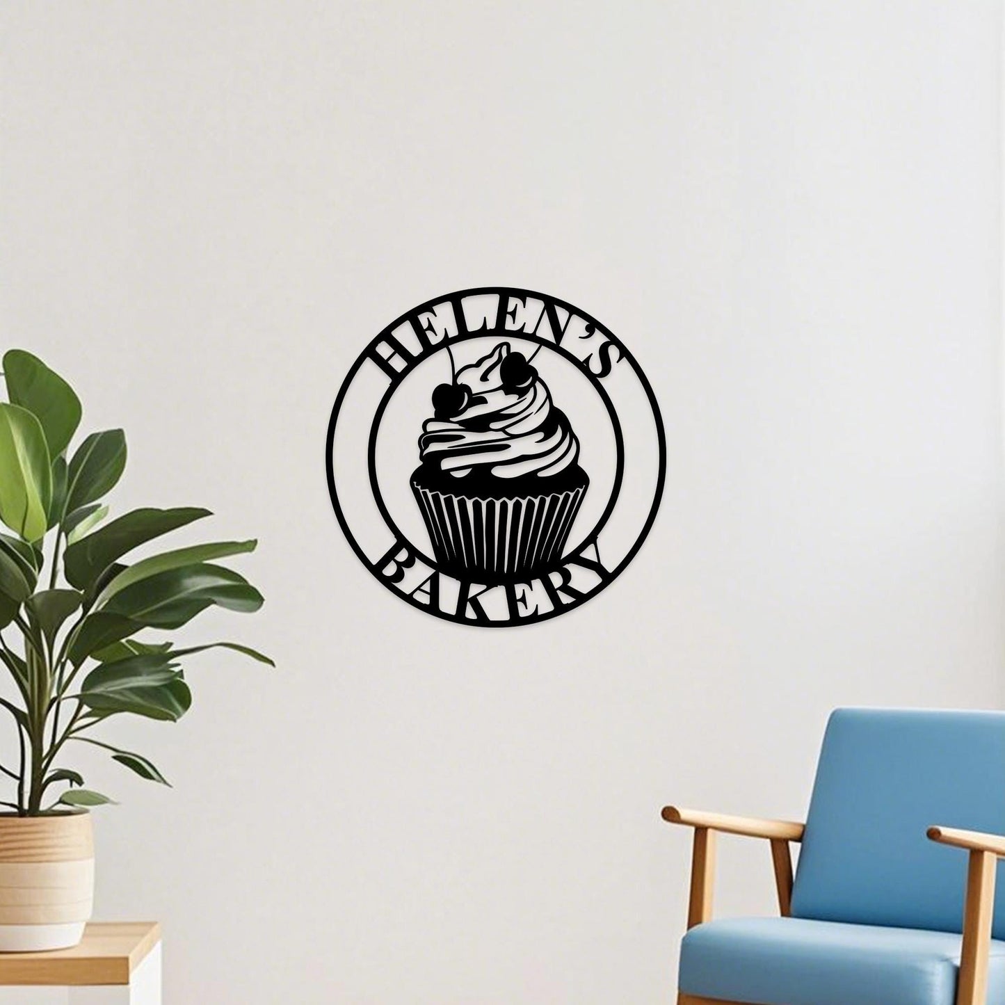 Personalized Baking Metal Sign, Bakery Wall Hanging, Bakery Metal Sign, Cupcake Wall Art, Bakery Name Decor, Baker Shop Sign, Baking Gift