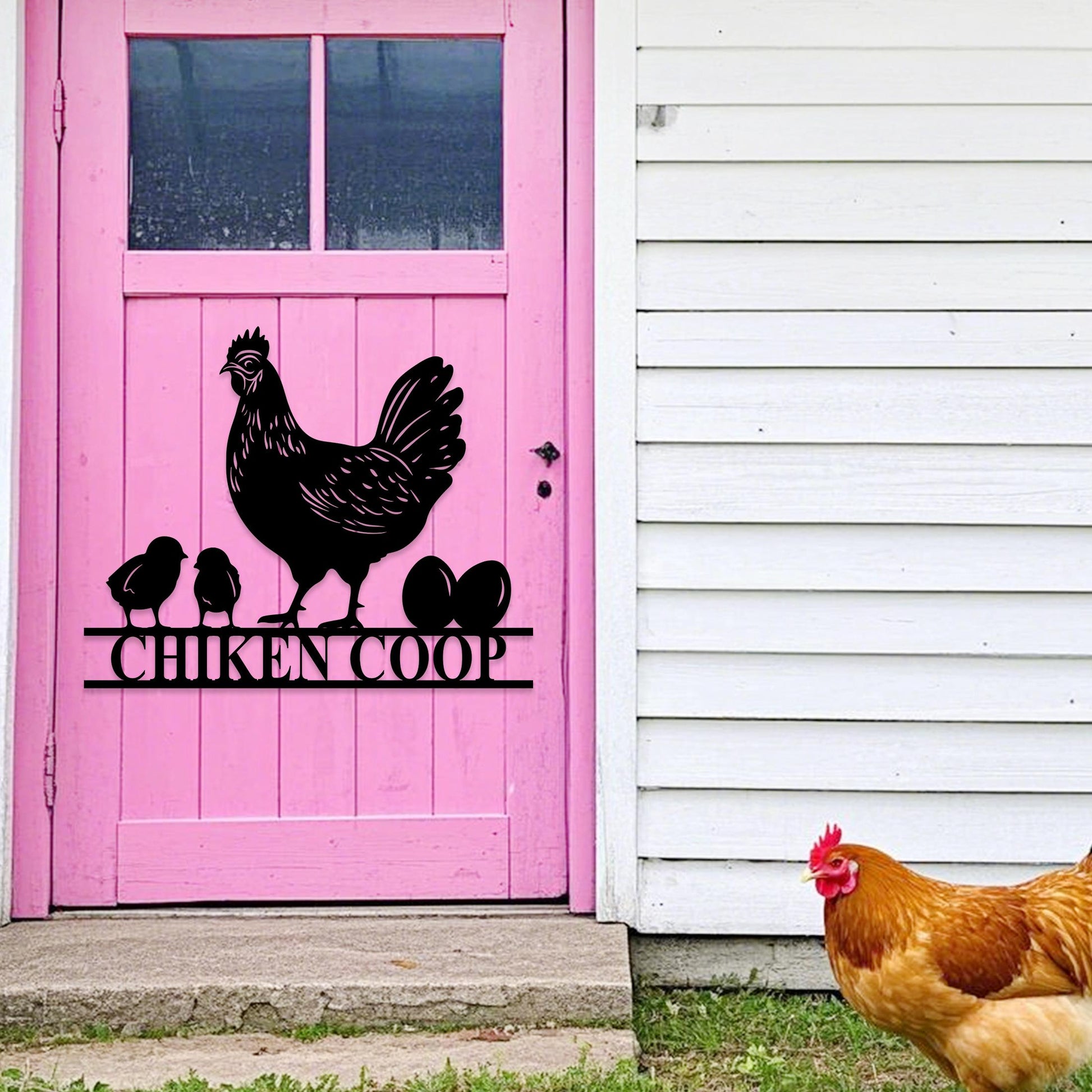Farm Fresh Eggs Sign, Personalized Chicken Sign, Hen house sign, Custom Farm Sign, Chicken Coop Sign, Chicken Farm, Eggs Farmed Sign
