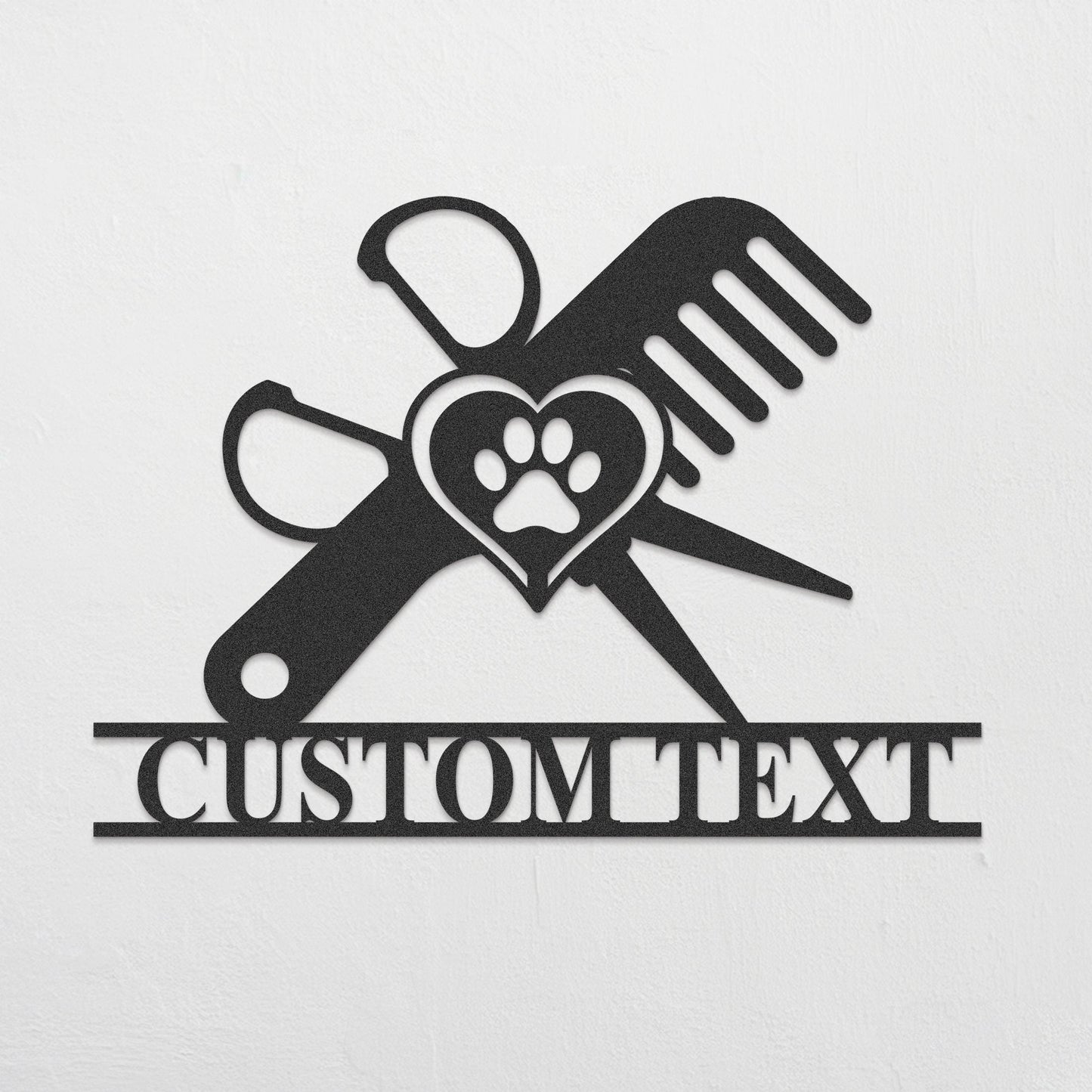 Personalized Dog Grooming Hair Salon Metal Wall Art, Pet Salon, Custom Groomer Name Sign, Pet Grooming Decor, Barber Shop Sign, Hair Salon