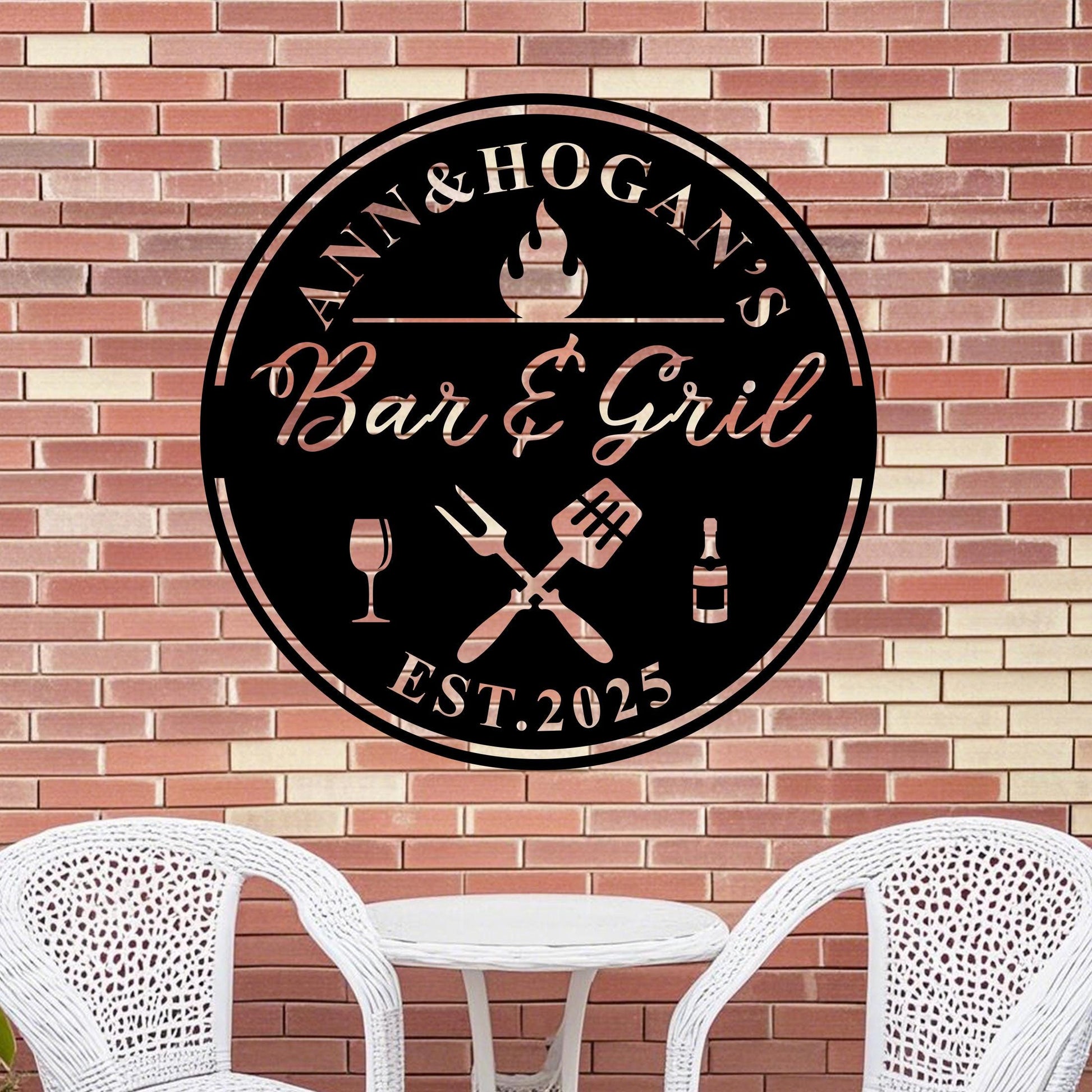 Barbecue Metal Sign,BBQ Grill Sign,Custom BBQ & Grill Sign,Bar Metal Wall Art,Backyard Sign,Patio Decor,Father's Day Gift,Gift for Dad