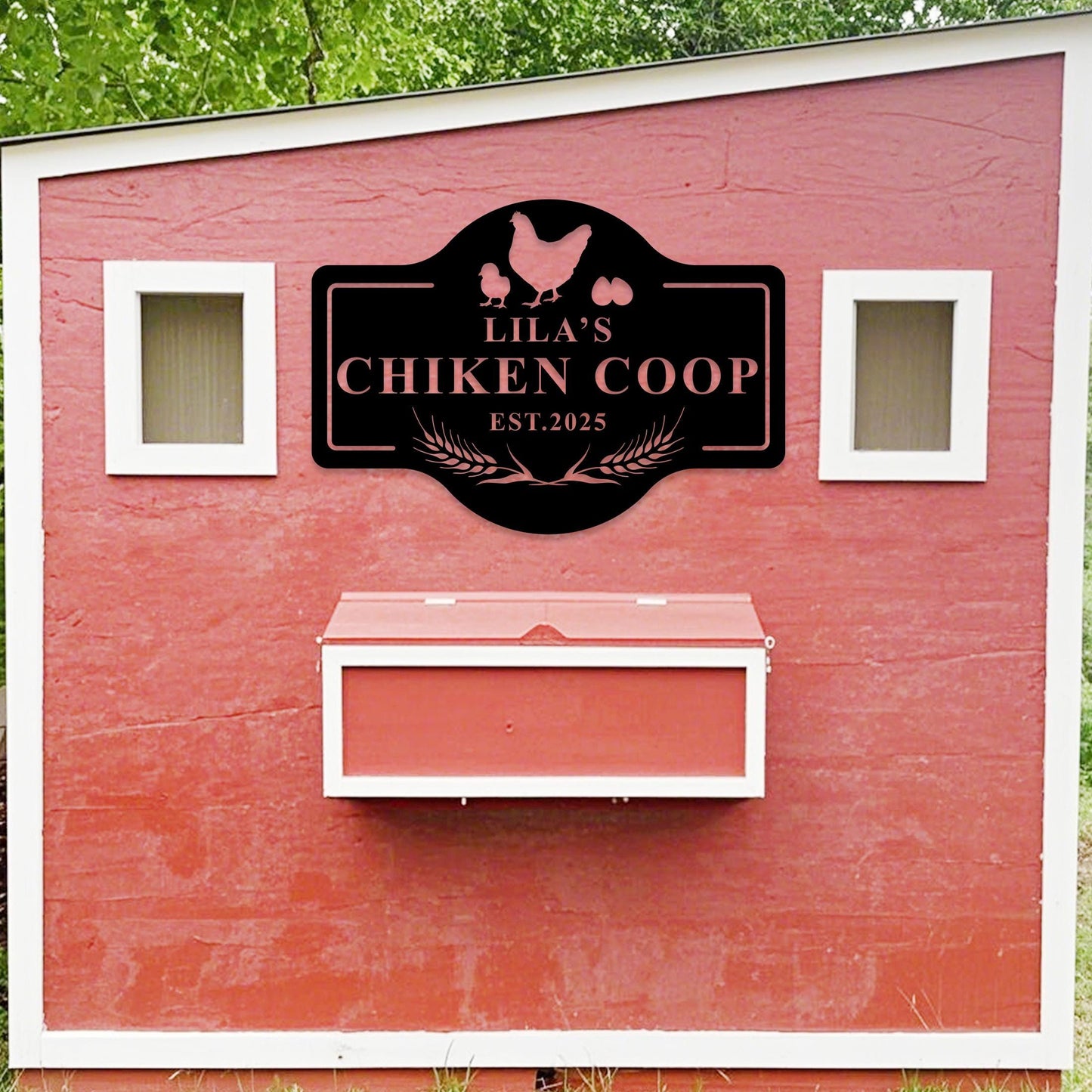 Custom Chicken Farm Metal Sign,Hen House Coop Sign,Personalized Hen Name Sign,Chicken Coop Wall Art,Chicken house Decor,Farmhouse Wall Decor