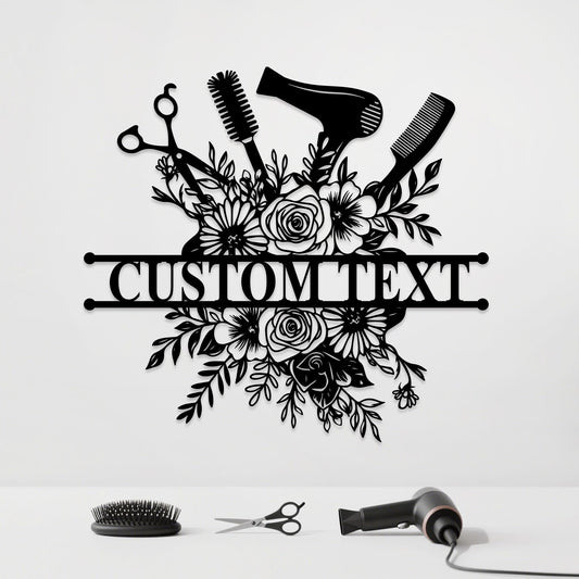 Custom Hair Salon Metal Sign, Personalized Salon Wall Decor, Hair Salon Sign, Salon Welcome Sign, Beauty Salon Wall Art, Hair Stylist Gift