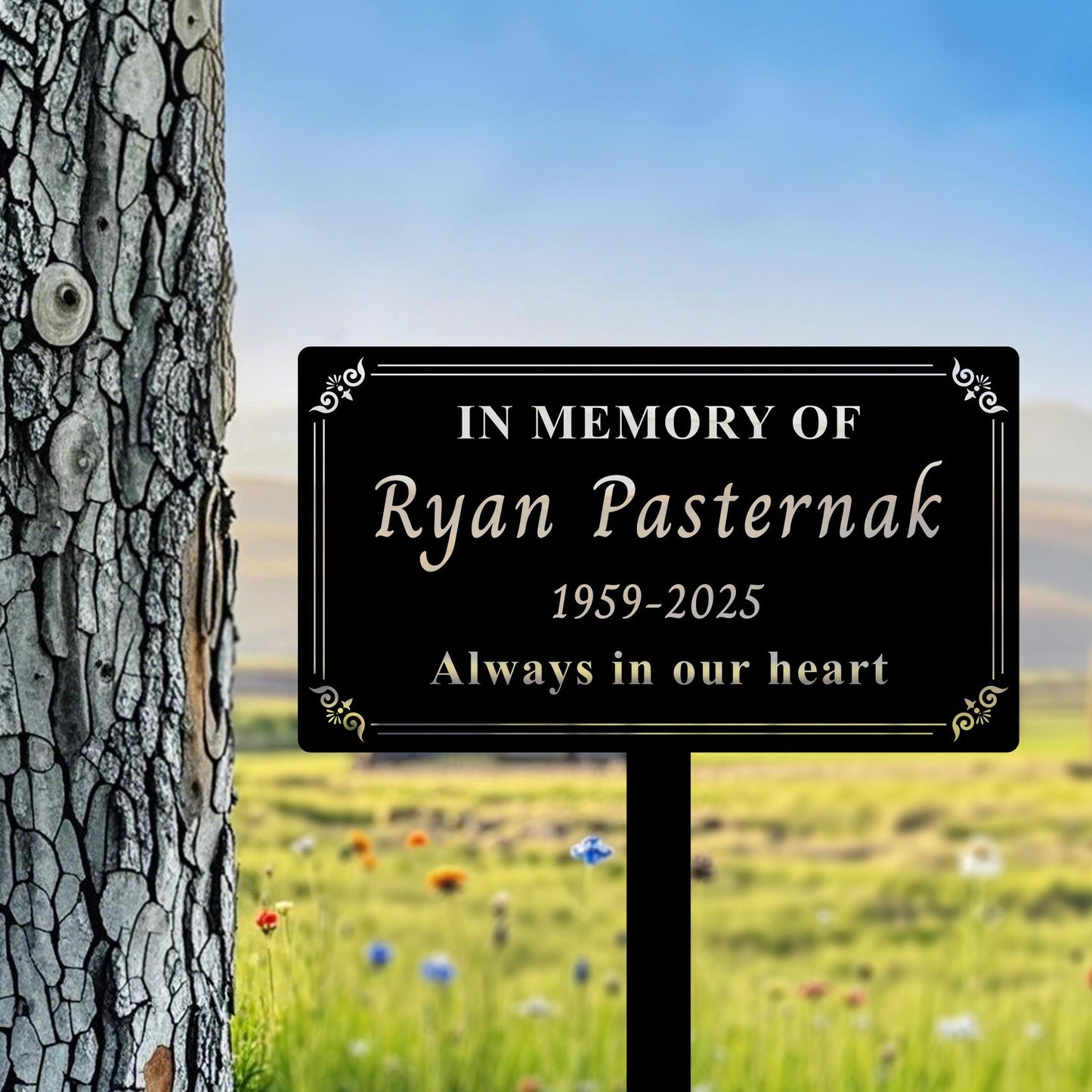 Personalized Memorial Tree Plaque,Metal Name Garden Grave Marker,Tree Memorial Sign,Tree Garden Sign ,Remembrance Plaque,Tree Plaque Marker