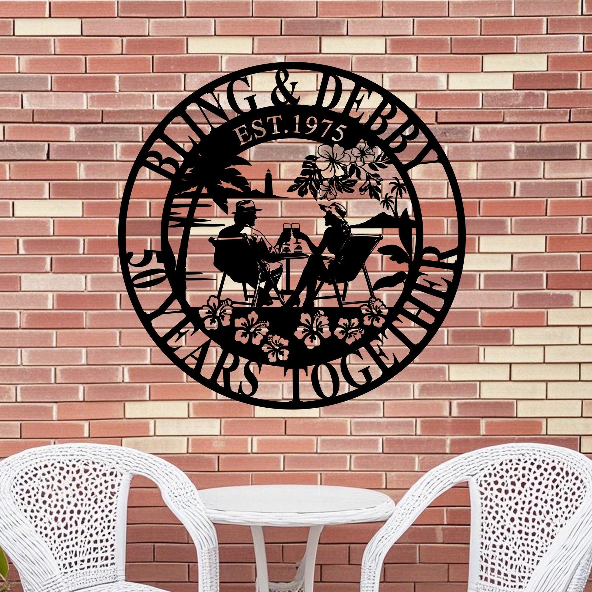 Custom 50th Anniversary Wedding Gift, Personalised 40 Years/Any Year Anniversary Sign, Wedding Anniversary Metal Wall Art, Gift For Parents