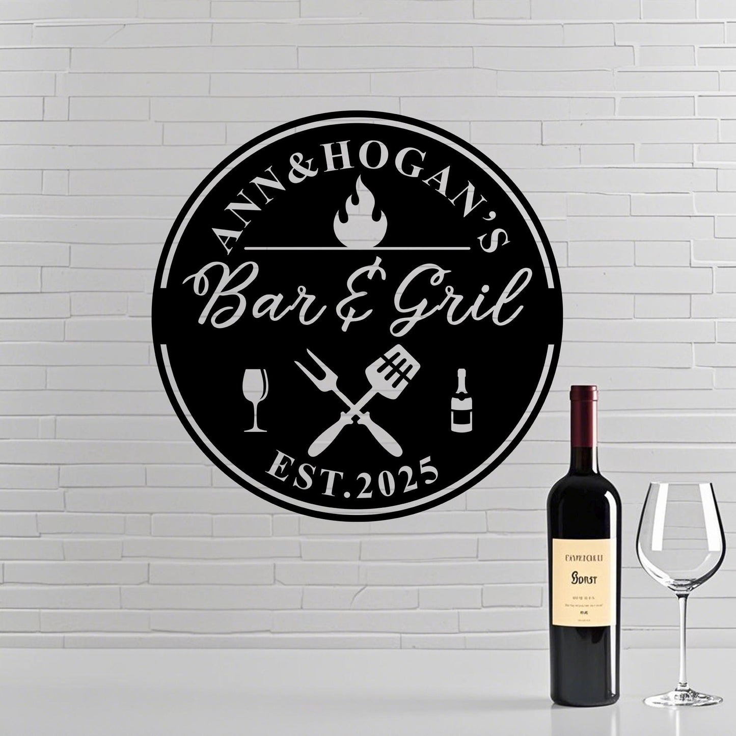 Barbecue Metal Sign,BBQ Grill Sign,Custom BBQ & Grill Sign,Bar Metal Wall Art,Backyard Sign,Patio Decor,Father's Day Gift,Gift for Dad