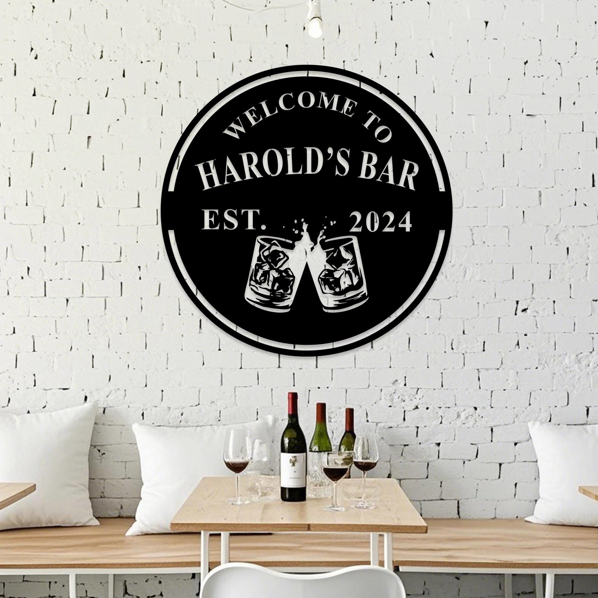 Custom Bar Sign, Personalized Pub Metal Sign, Custom Engraved Bar Sign, Bar Wall Decor, Man Cave Sign, Basement Bar, Father’s Day Gift