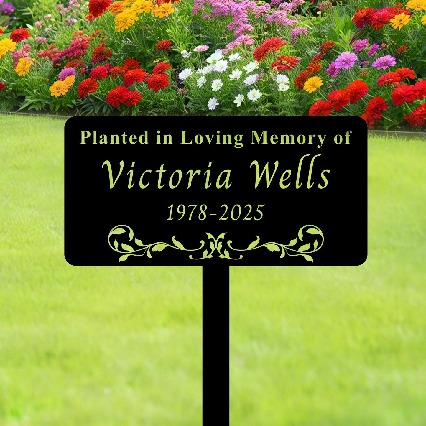 Personalized Memorial Tree Stake, Tree Memorial Sign, Metal Name Garden Grave Marker, Tree Yard Sign , Metal Name Plate, Remembrance Plaque