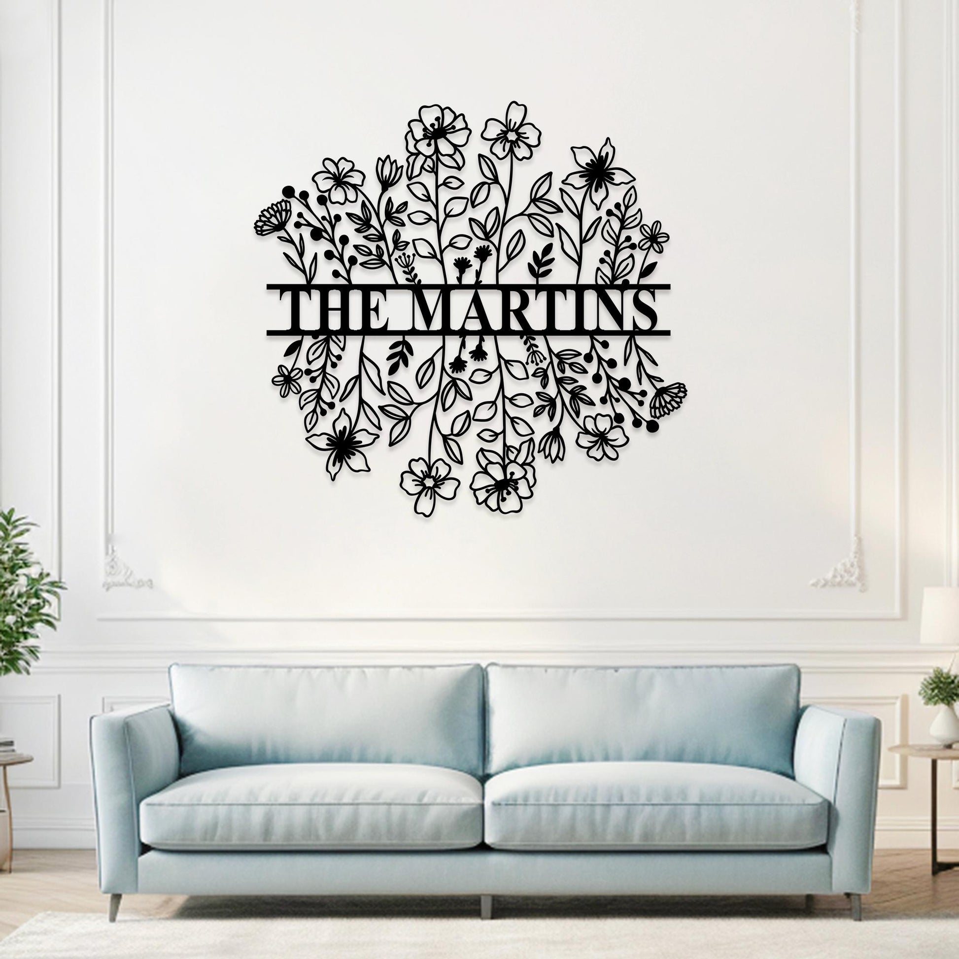 Custom Metal Floral Garden Sign, Personalized Flower Wall Art, Flower Garden Decor, Garden Yard Sign, Gardener Name Sign, Gift for Mom
