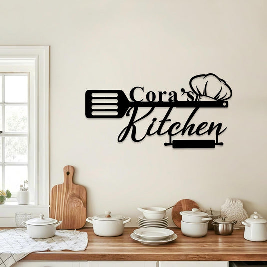 Personalized Family Kitchen Sign, Custom Kitchen Metal Wall Art, Kitchen Decor, Metal Kitchen Sign,  Cooking Lover Gift,Birthday Gifts