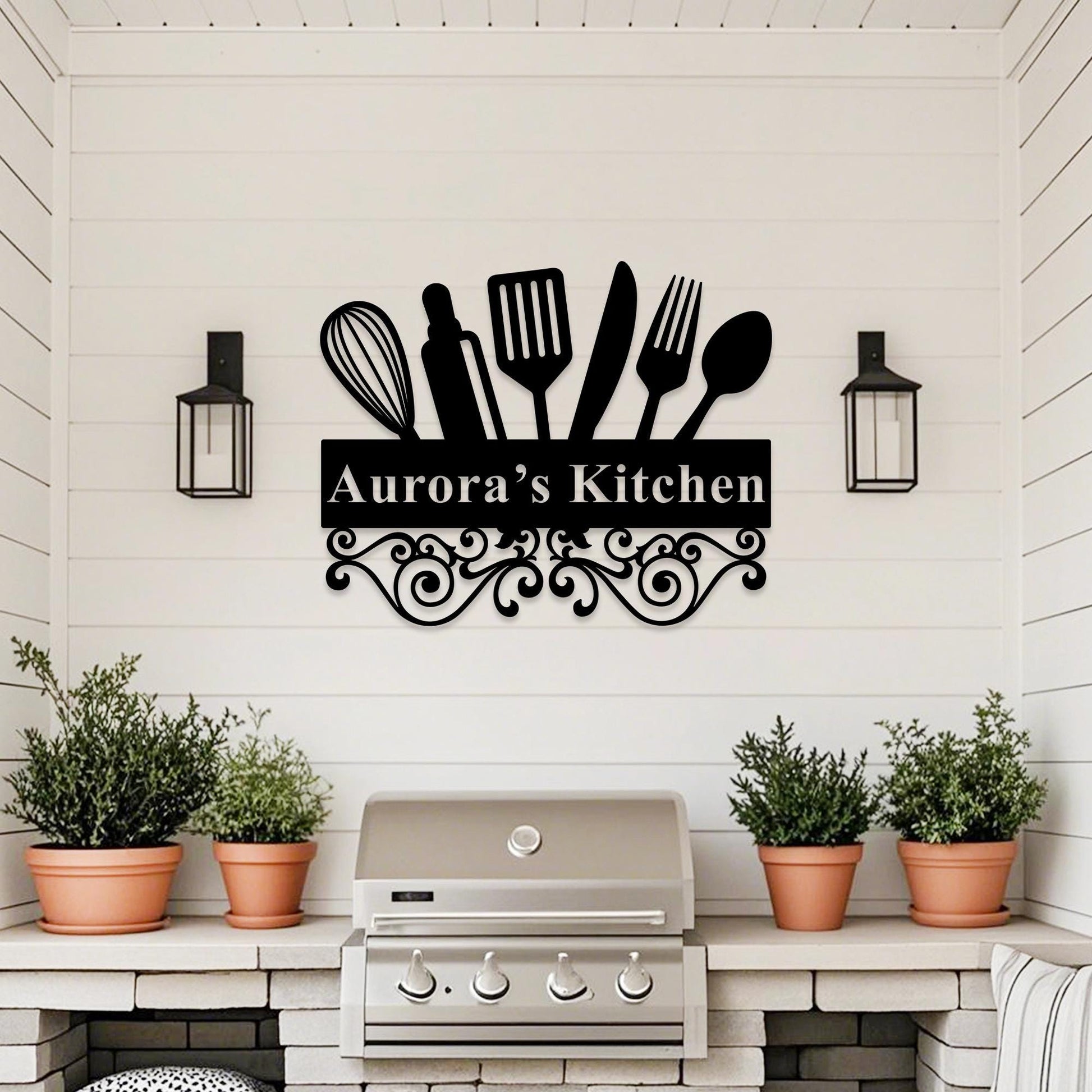 Personalized Kitchen Wall Art,Kitchen Metal Sign,Kitchen Name Sign,Dinning Room Decor,Custom Family Name Sign,Kitchen Decor,Gift for Mom