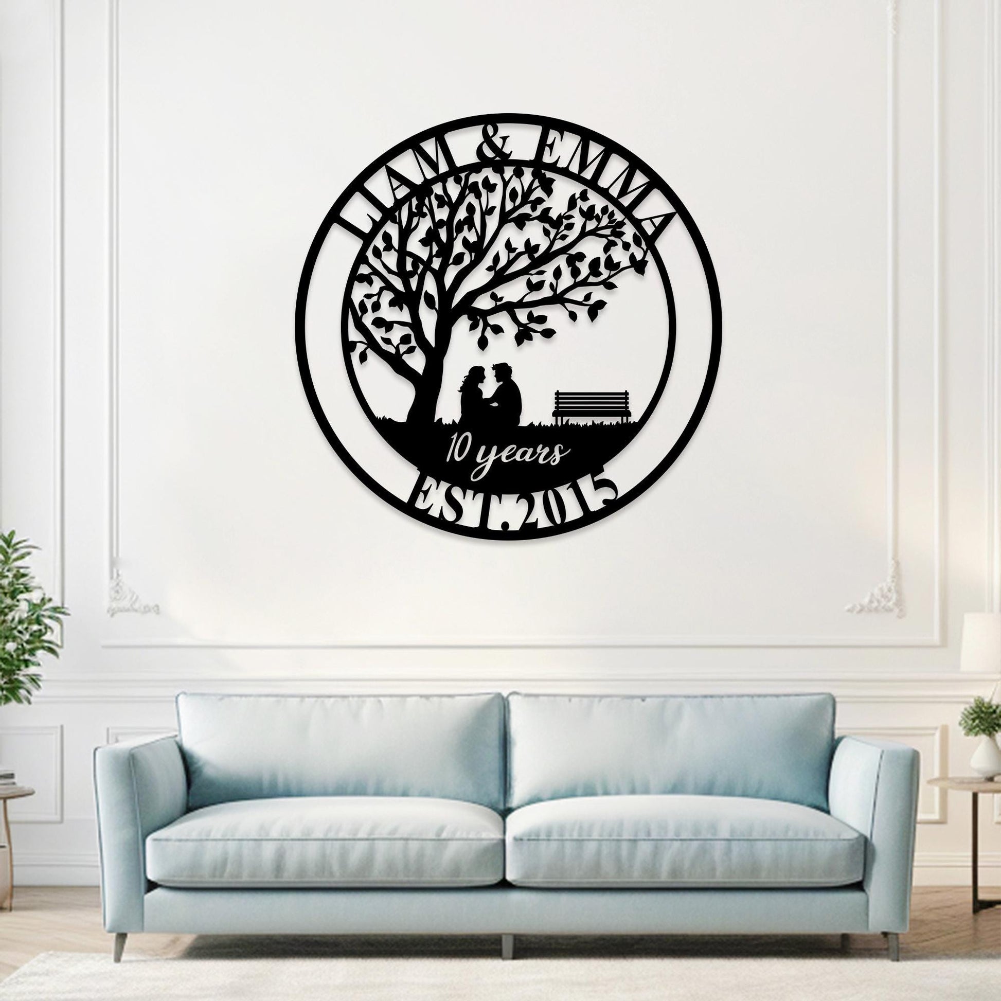 Custom 10th Anniversary Gift,20 Years Anniversary Sign,Anniversary Gift for Couple,Wedding Anniversary Metal Wall Art,Parents Anniversary