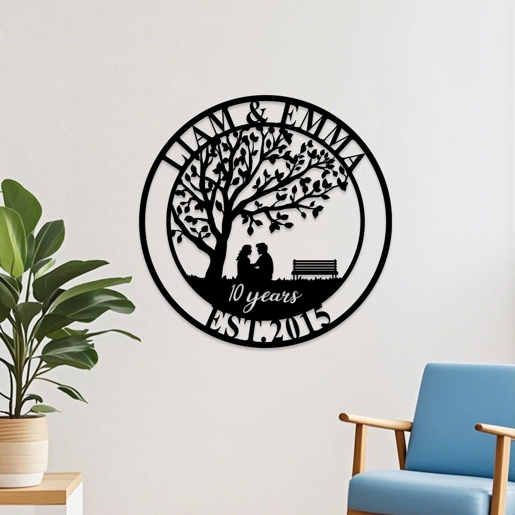 Custom 10th Anniversary Gift,20 Years Anniversary Sign,Anniversary Gift for Couple,Wedding Anniversary Metal Wall Art,Parents Anniversary