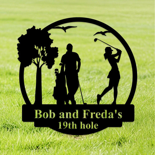 Golf Metal Sign Personalized, Golf Metal Wall Art, Golf Metal Sign, Golf Gift For Woman, Golf Gift For Man, Golf Couple Sign gift,Golf Gift