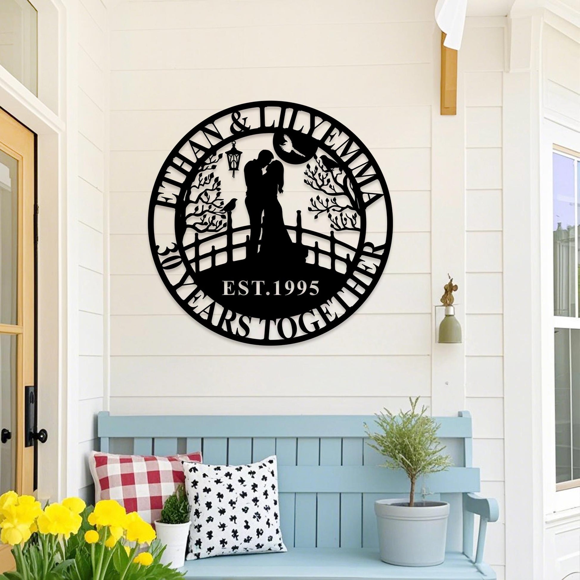 Custom 30th Anniversary Metal Sign,Personalized 50 Years Wedding Gift,25 Years Together,Family Name Sign,Anniversary Wall Art for Parents