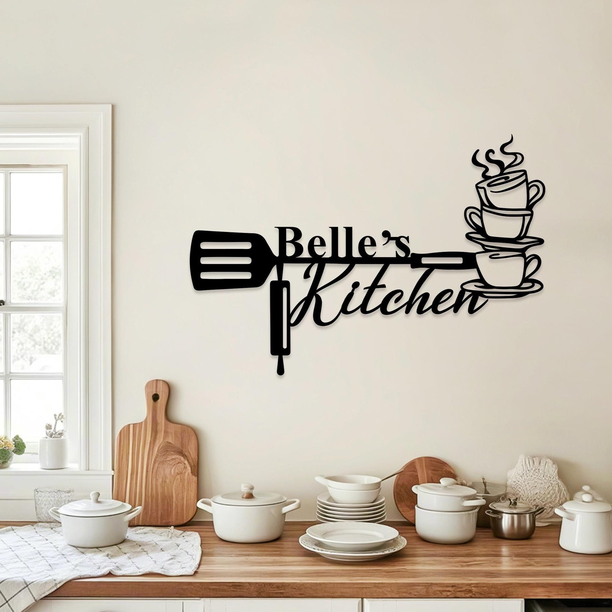 Custom Metal Kitchen Decor, Kitchen Wall Art, Kitchen Wall Decor,  Kitchen Gifts for Mom, Personalized Kitchen Name Sign, Housewarming Gift