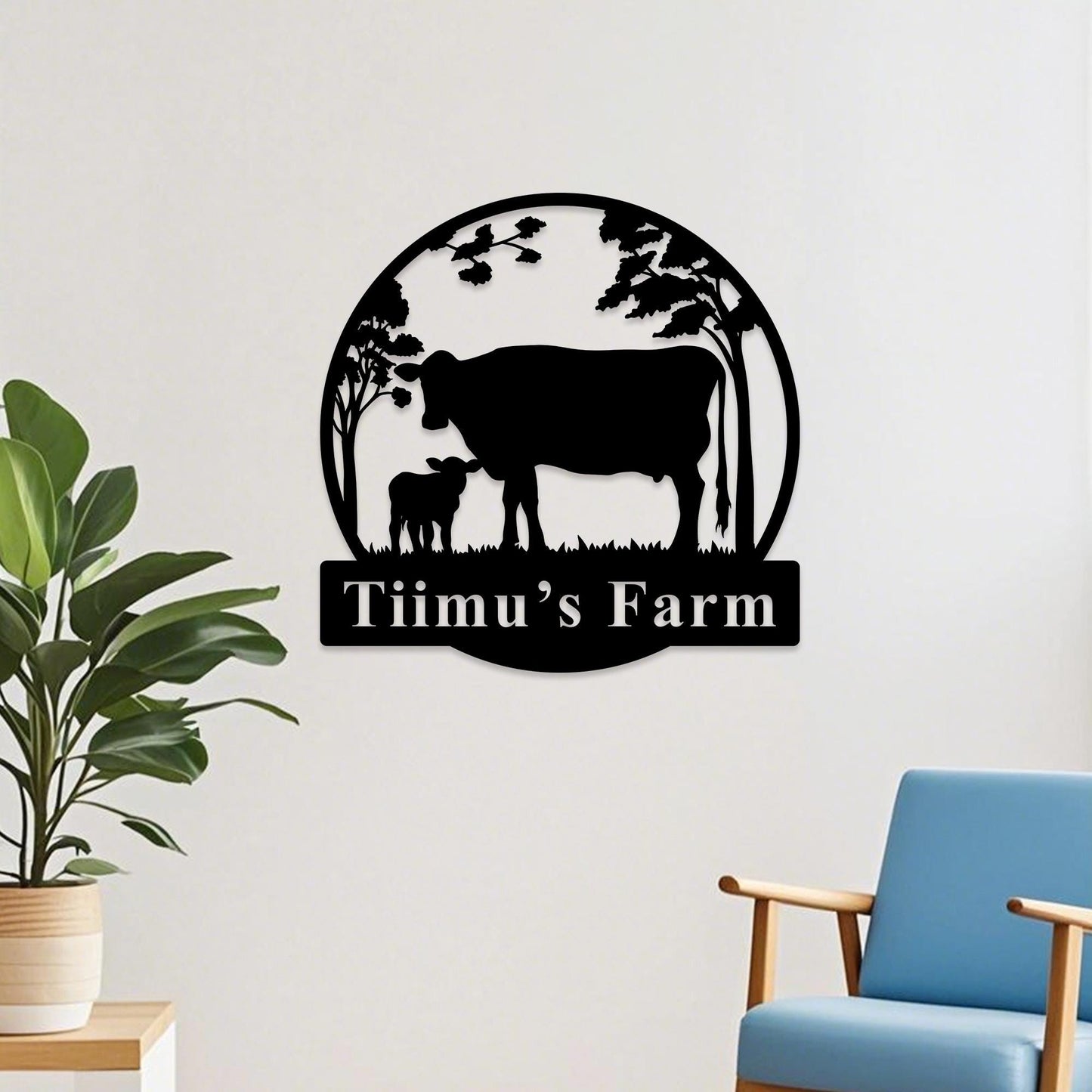 Custom Cow Metal Sign,Personalized Farm Name Sign,Cow Farmhouse Decor,Farm Metal Hanging Sign,Cow Wall Art,Cattle Ranch Sign,Farmer Gift