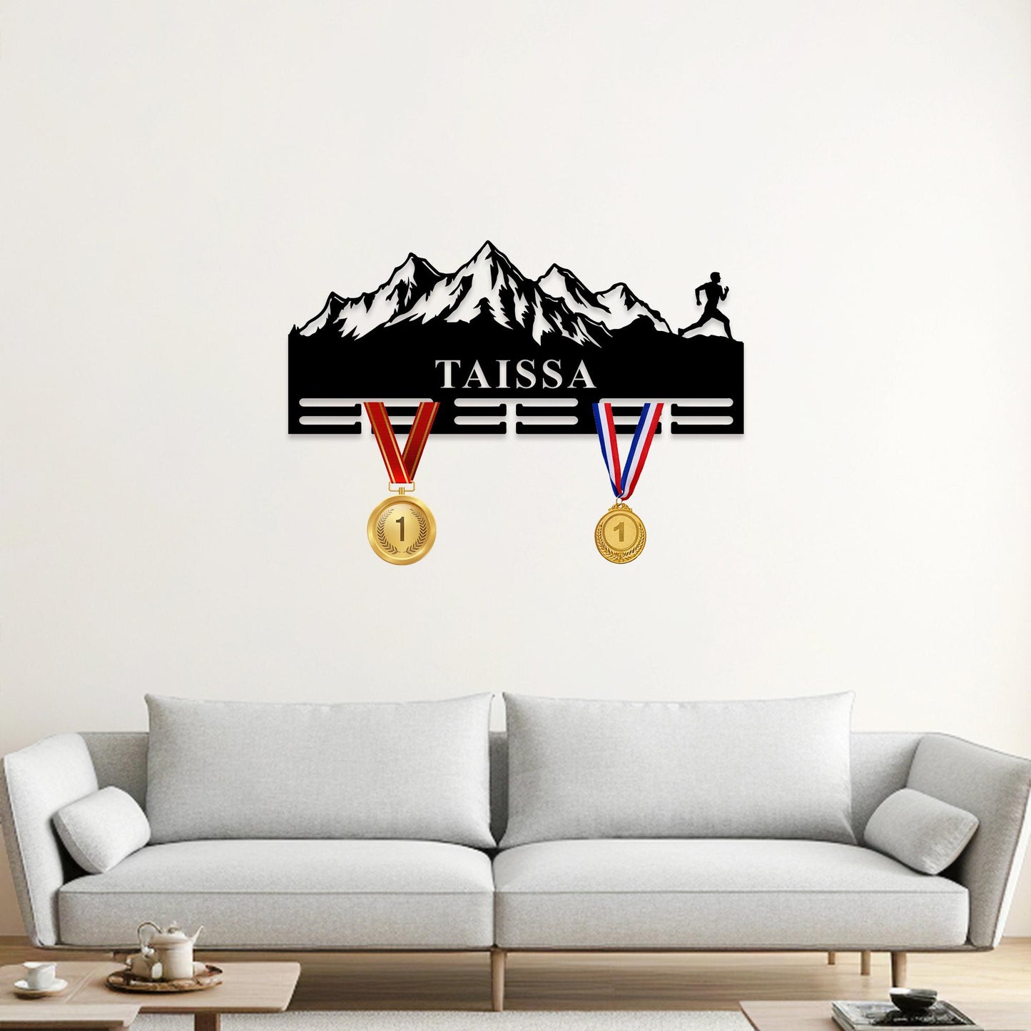 Custom Running Medal Hanger,Trail Runner Medal Holder,Mountain Runner Medal Display,Ribbons Medal Display Award Gift,Running Gifts
