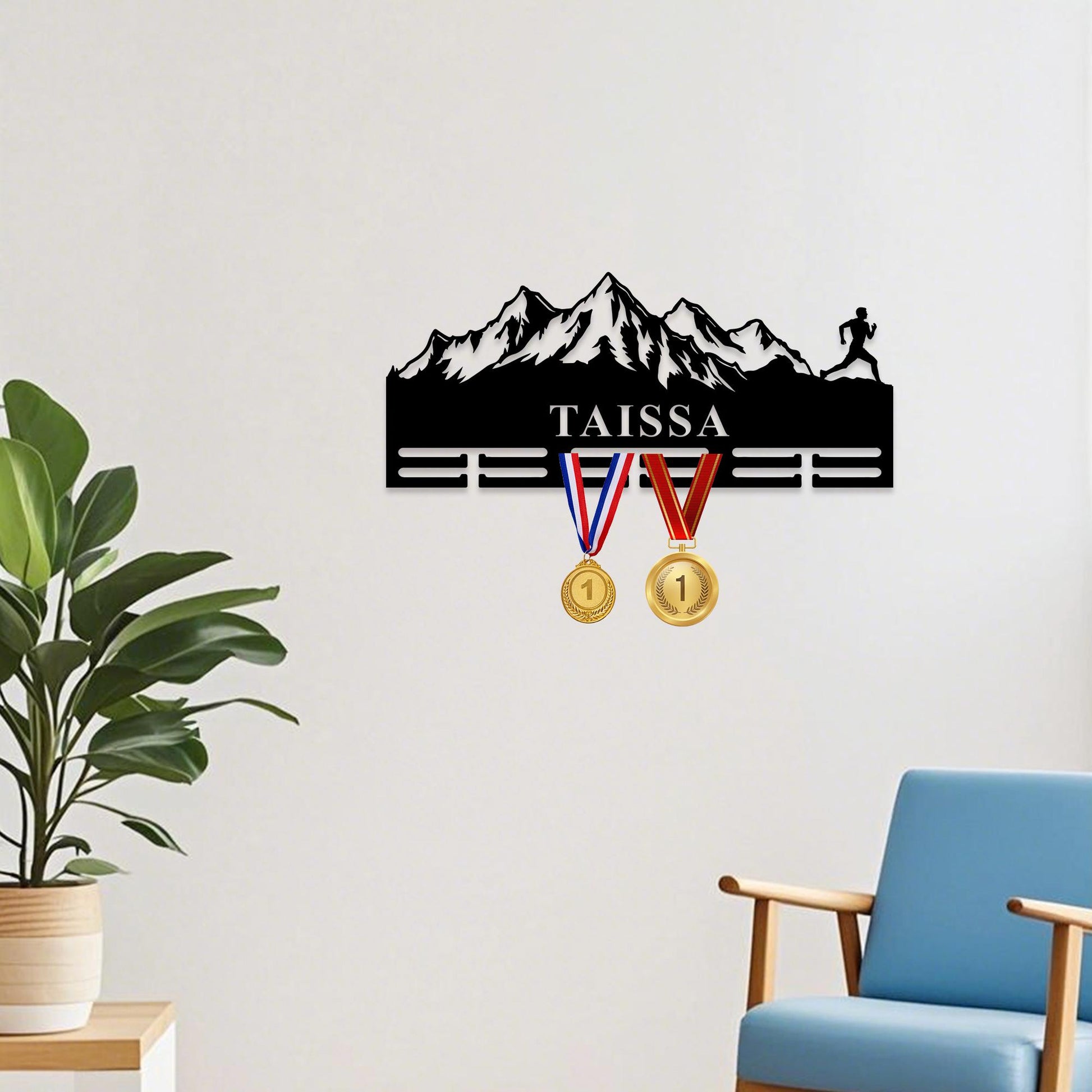 Custom Running Medal Hanger,Trail Runner Medal Holder,Mountain Runner Medal Display,Ribbons Medal Display Award Gift,Running Gifts