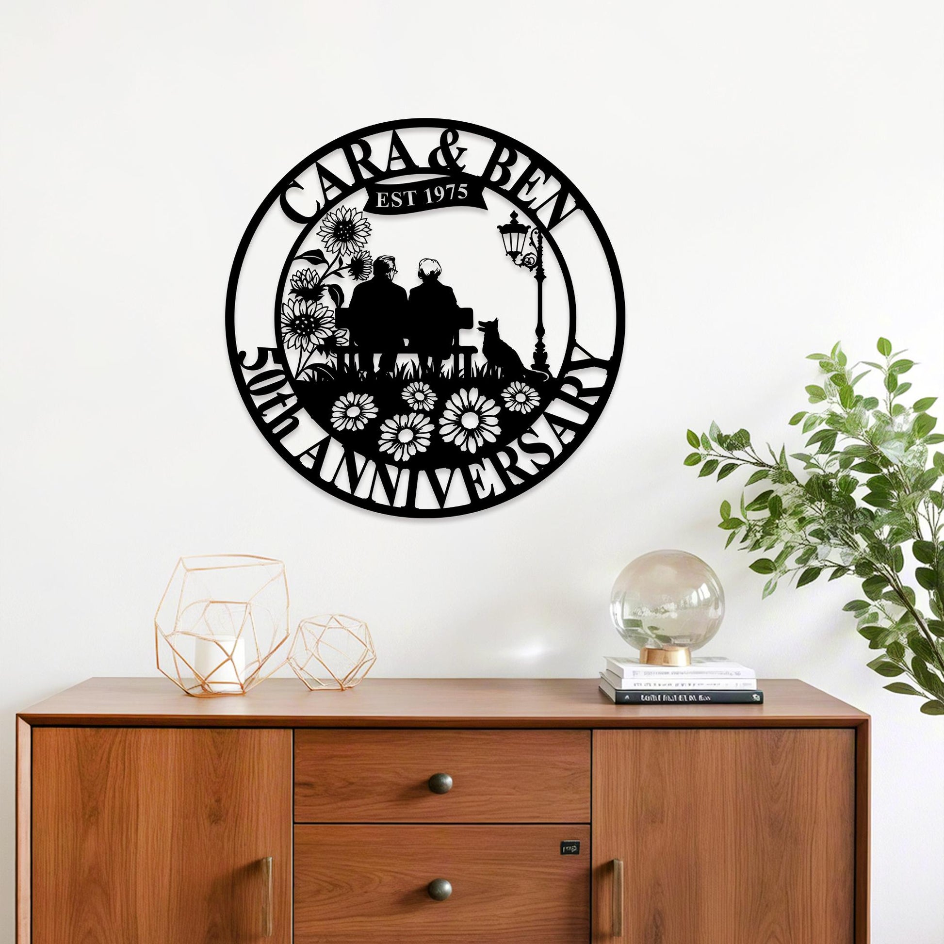 Personalized 50th Anniversary Gift for Parents,Custom 50 Year Anniversary Sign,Last Name Sign,Golden Anniversary Metal Wall Art,Wedding Gift