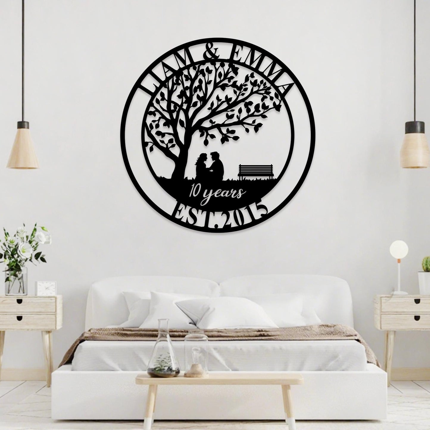 Custom 10th Anniversary Gift,20 Years Anniversary Sign,Anniversary Gift for Couple,Wedding Anniversary Metal Wall Art,Parents Anniversary
