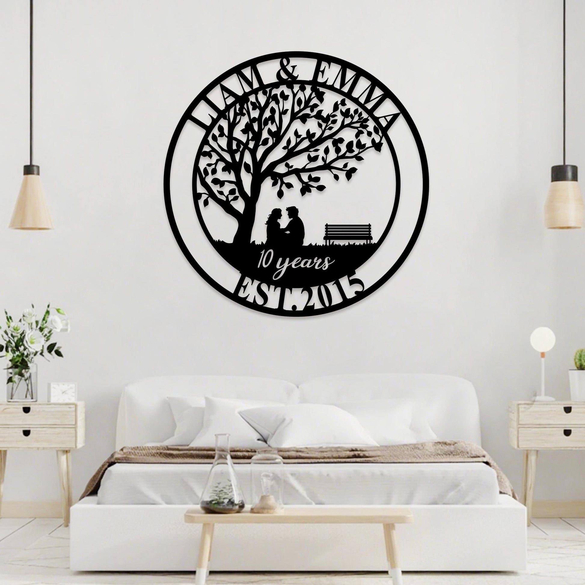 Custom 10th Anniversary Gift,20 Years Anniversary Sign,Anniversary Gift for Couple,Wedding Anniversary Metal Wall Art,Parents Anniversary
