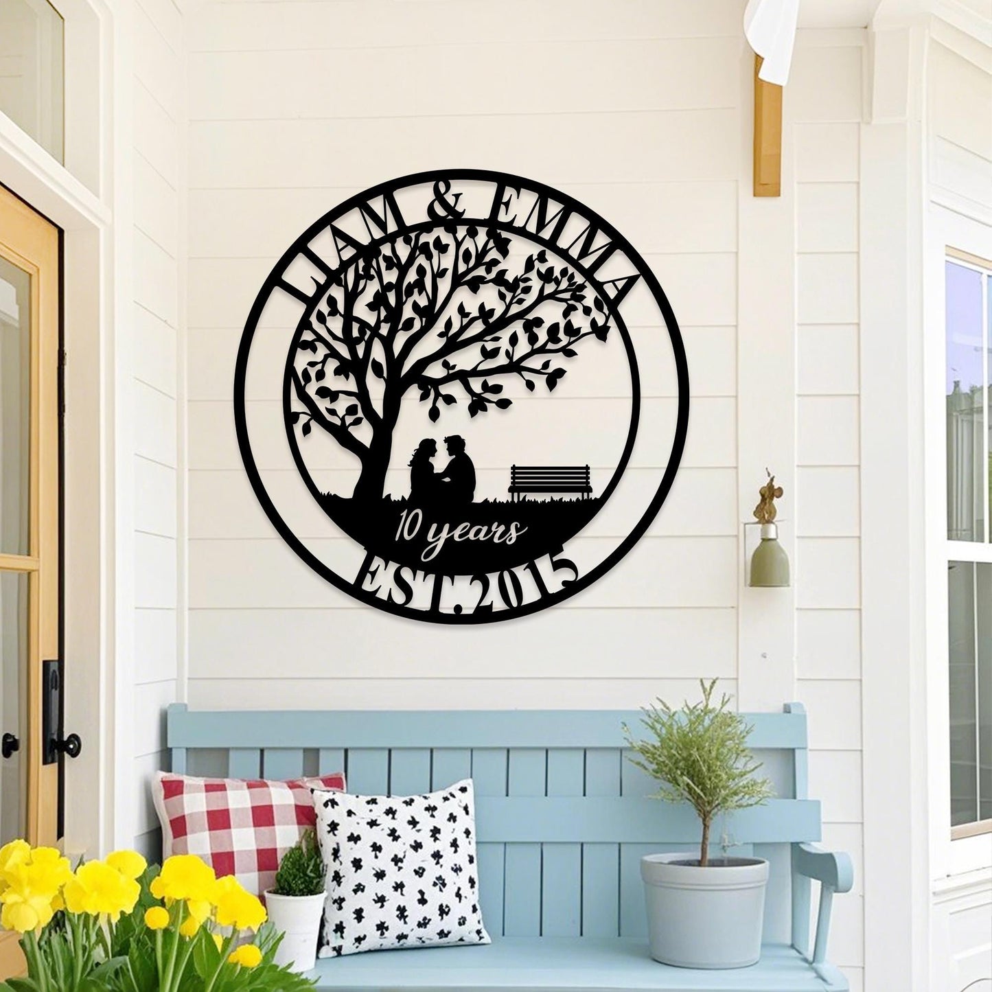 Custom 10th Anniversary Gift,20 Years Anniversary Sign,Anniversary Gift for Couple,Wedding Anniversary Metal Wall Art,Parents Anniversary