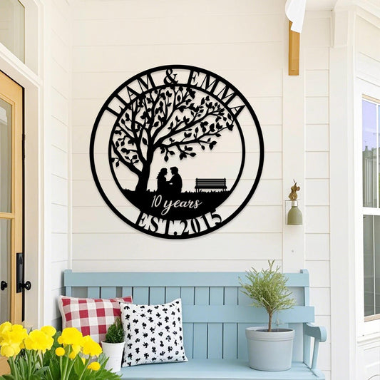 Custom 10th Anniversary Gift,20 Years Anniversary Sign,Anniversary Gift for Couple,Wedding Anniversary Metal Wall Art,Parents Anniversary