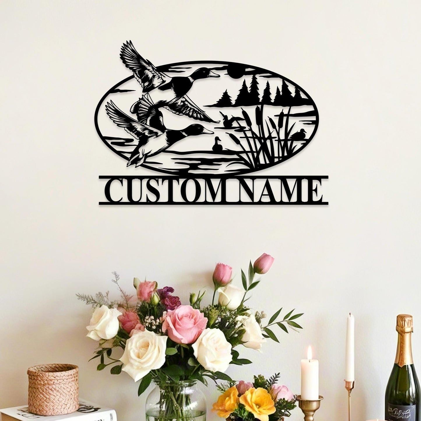 Custom Duck Hunting Name Sign,Hunter Metal Sign,Duck Metal Wall Art,Duck Hunting Sign,Hunter Cabin Sign,Duck Hunter Gifts,Lake House Decor
