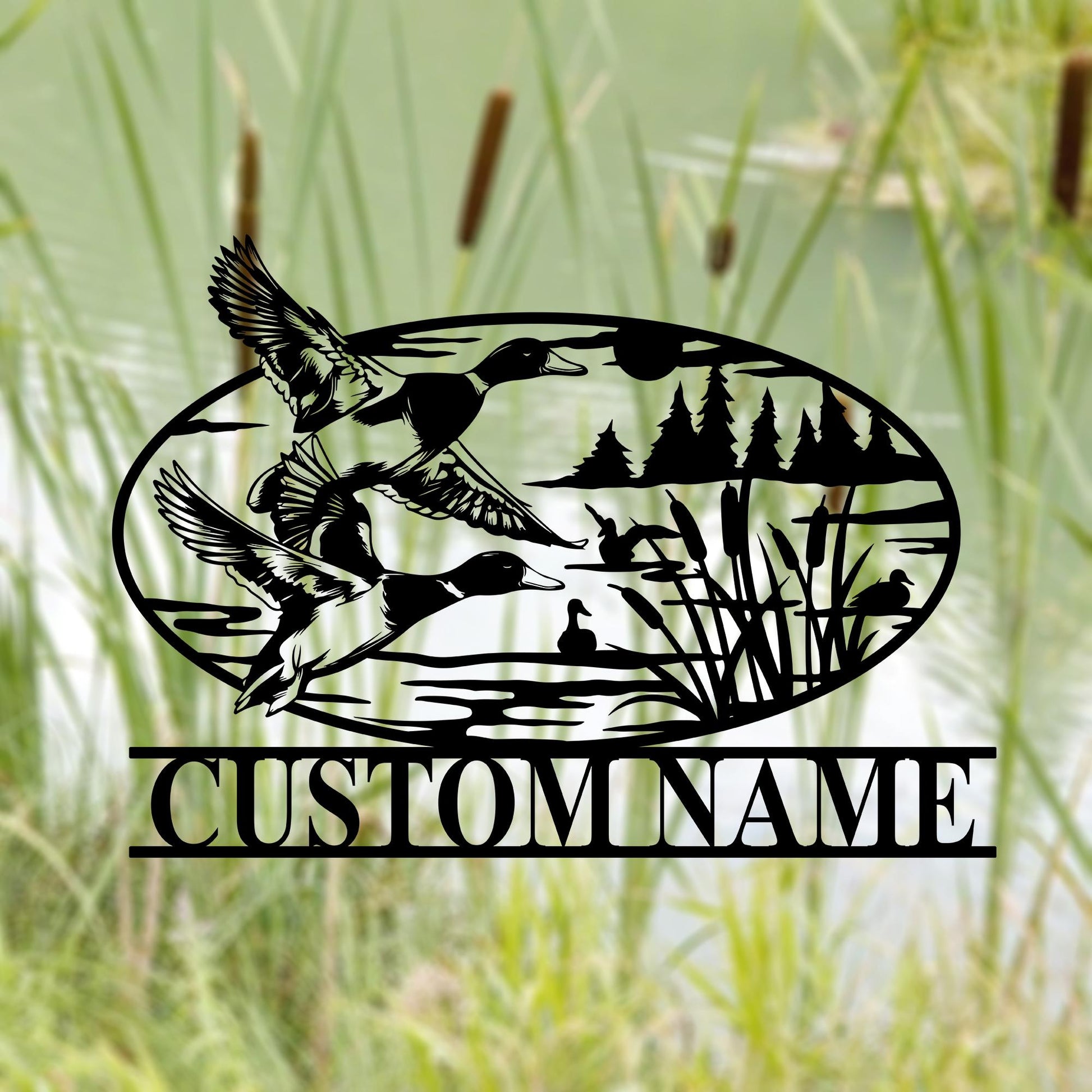 Custom Duck Hunting Name Sign,Hunter Metal Sign,Duck Metal Wall Art,Duck Hunting Sign,Hunter Cabin Sign,Duck Hunter Gifts,Lake House Decor