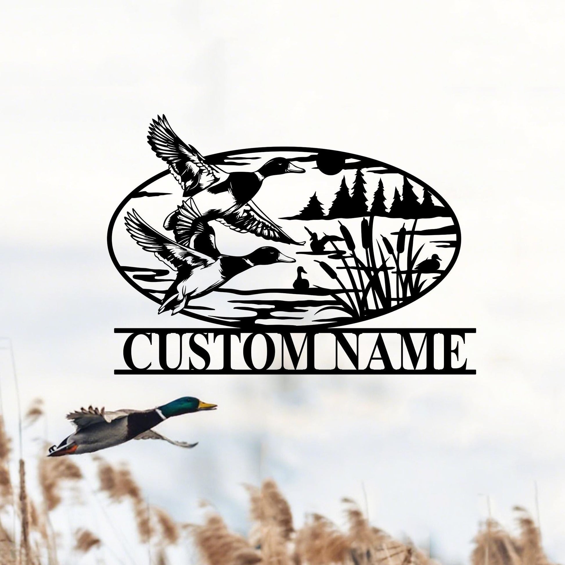 Custom Duck Hunting Name Sign,Hunter Metal Sign,Duck Metal Wall Art,Duck Hunting Sign,Hunter Cabin Sign,Duck Hunter Gifts,Lake House Decor