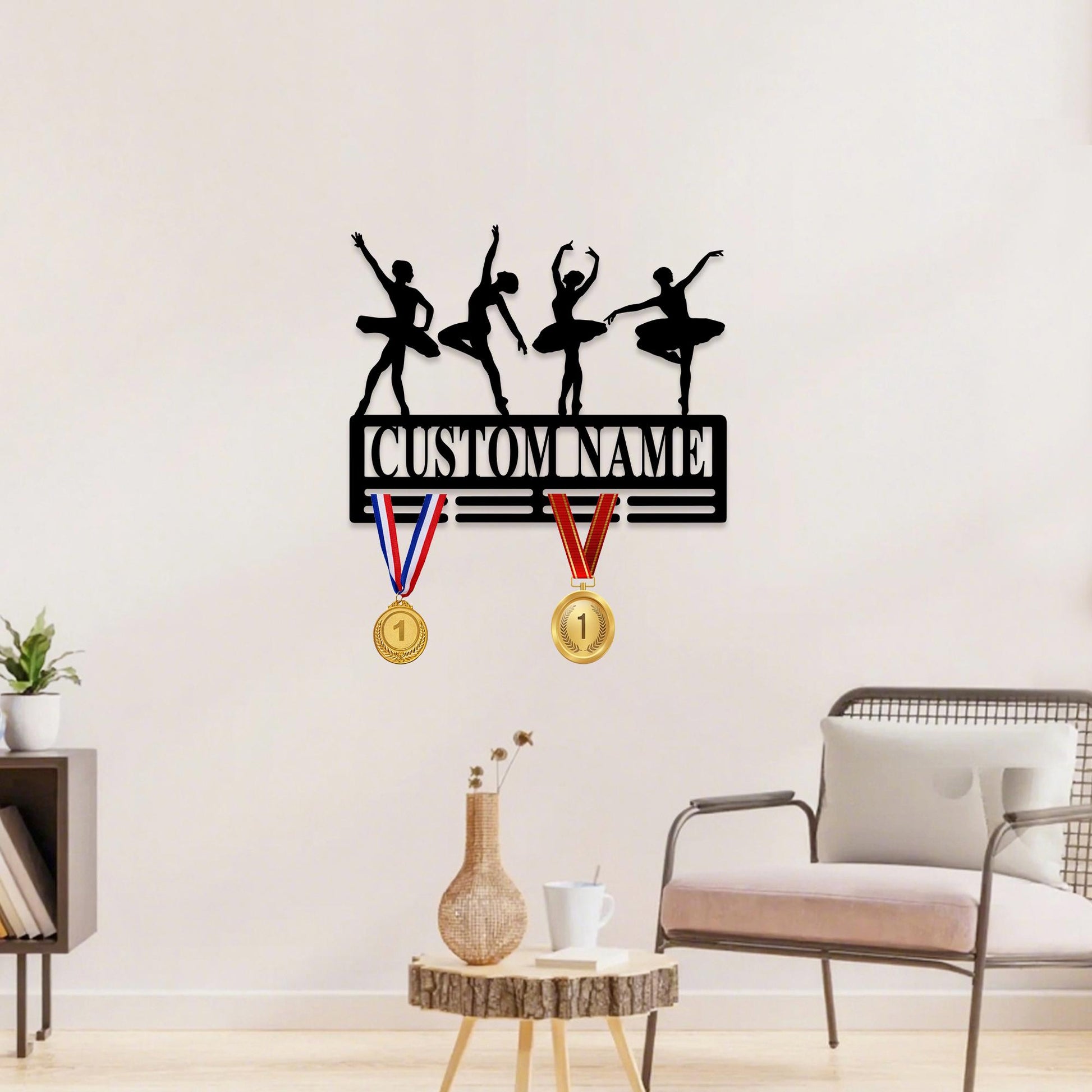 Personalized Dance Medal Holder,Custom Design Dancer Name Sign,Metal Display Rack,Sports Award Display,Dance Medal Hanger,Medal Display Wall