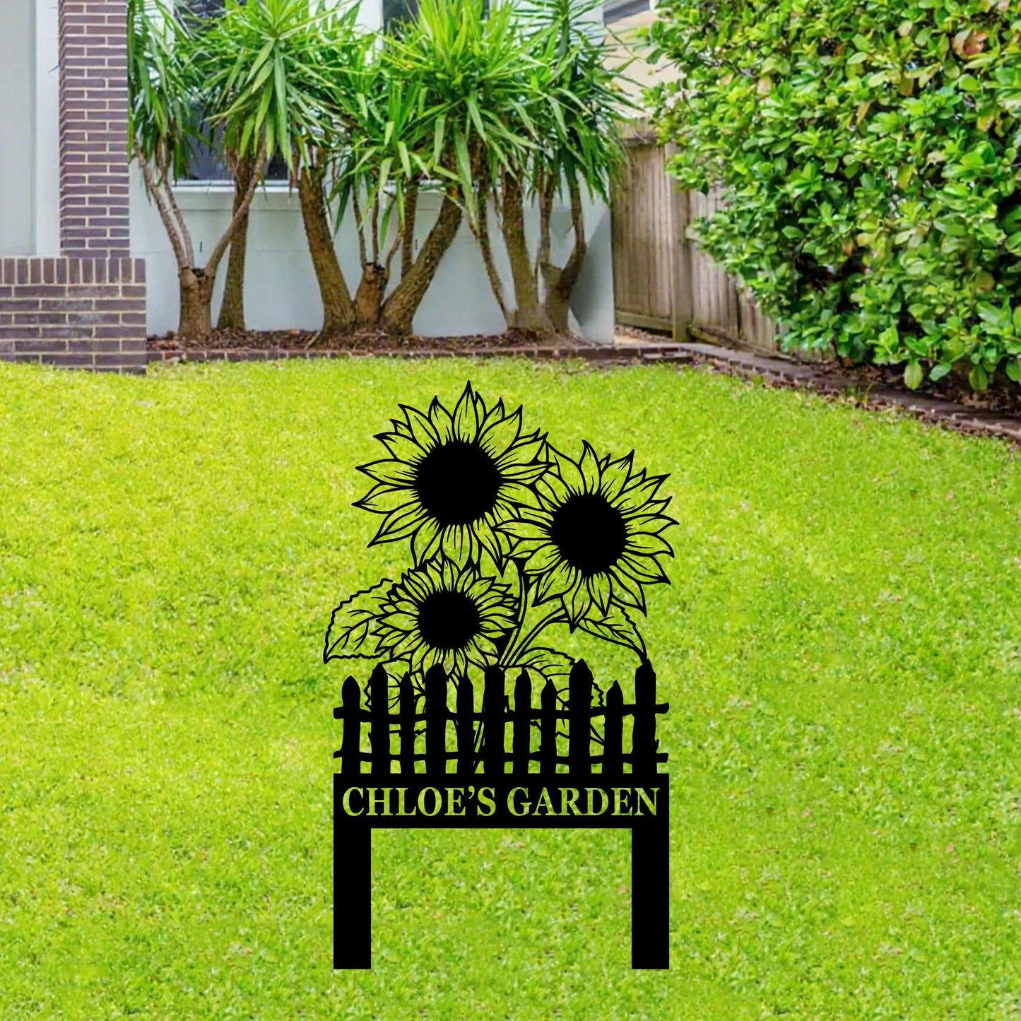 Personalized Sunflower Metal Sign,Custom Sunflower Yard Stakes,Sunflower Garden Art,Sunflower Name Sign,Outdoor Garden Decor,w Home Gift