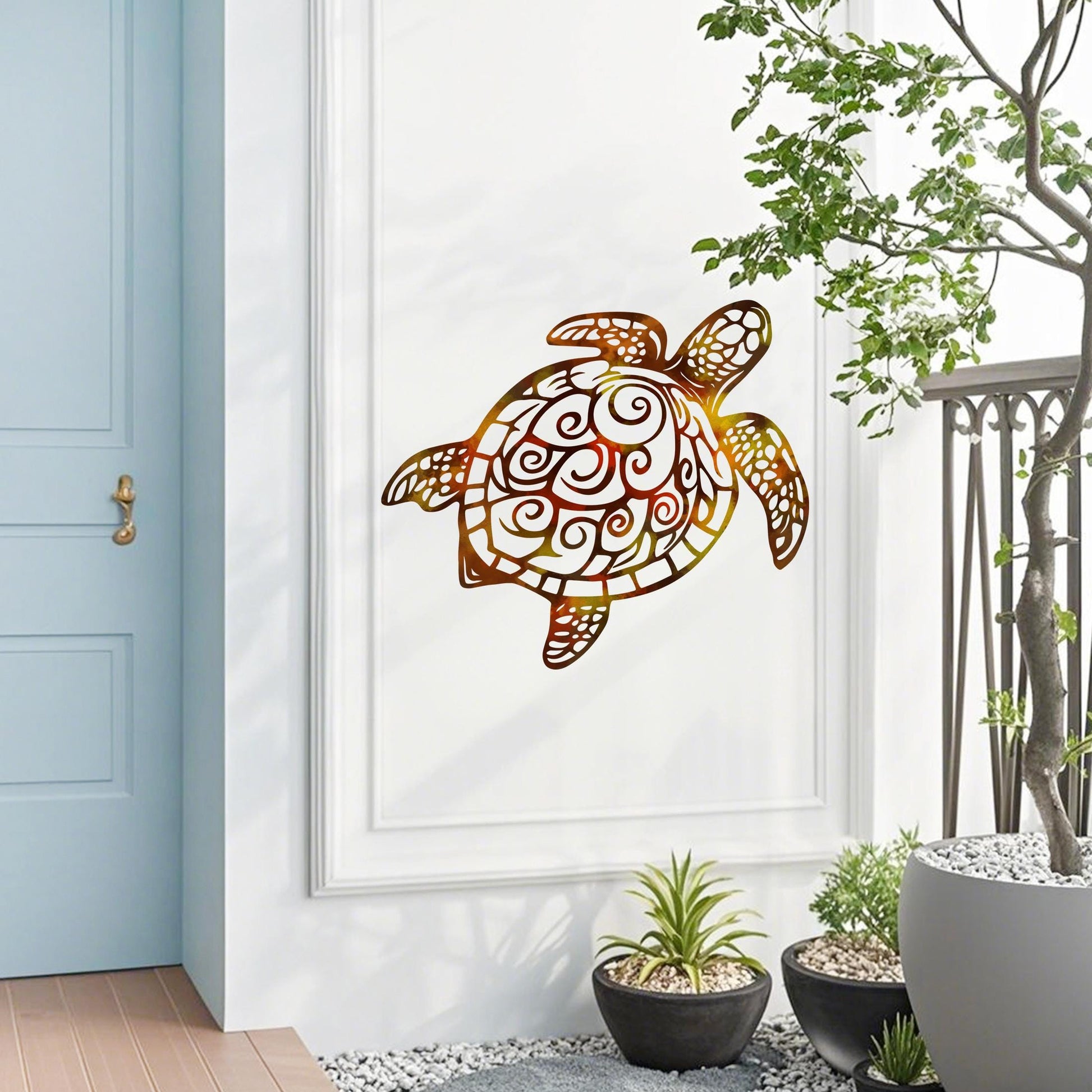 Metal Sea Turtle Wall Art,Sea Turtle Wall Decor,Turtle Metal Sign,Beach House Decor,Front Door Sign,Tropical Decor,Turtle Gift,Father‘s Day