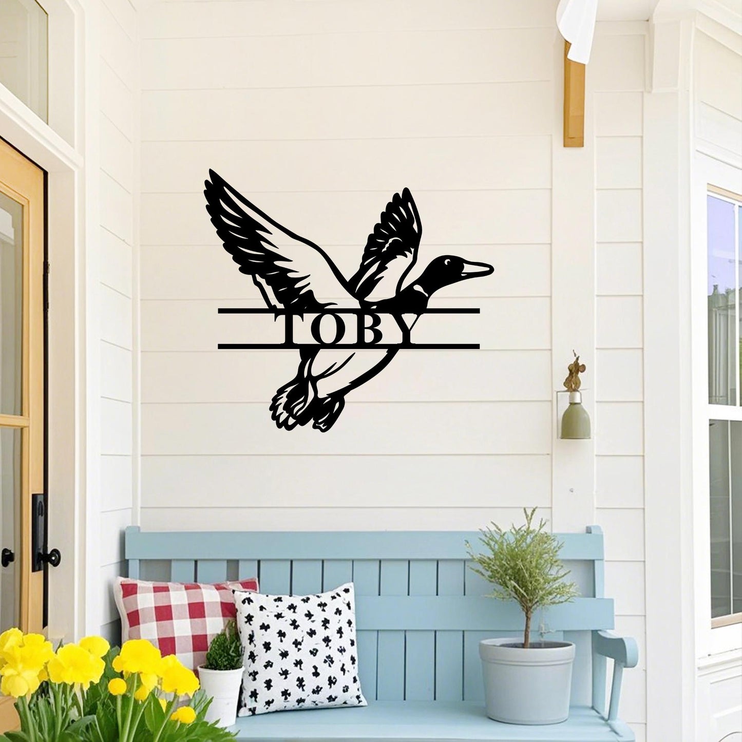 Custom Duck Hunting Sign,Custom Duck Name Sign,Duck Wall Art,Duck Cabin Decor,Flying Mallard Duck Sign,Hunter Metal Sign,Gift for Hunter