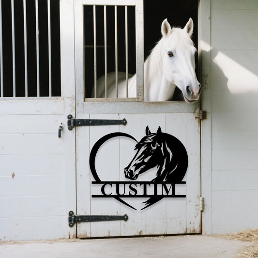 Custom Horse Metal Sign,House Metal Wall Art,Personalized Horse Name Sign,Horse Farm Sign,Horse Memorial Metal Sign,Barn Decor,Horse Gifts