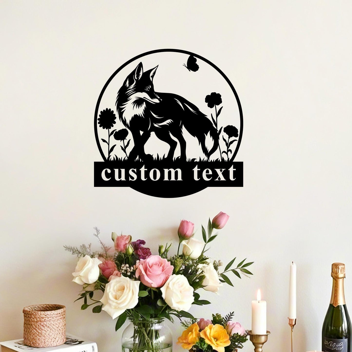 Custom Fox Metal Name Sign,Fox Welcome Sign,Personalized Fox Wall Decor,Fox Nursery Sign,Fox Cabin Decor,Fox Wall Hanging,Fox Lover Sign