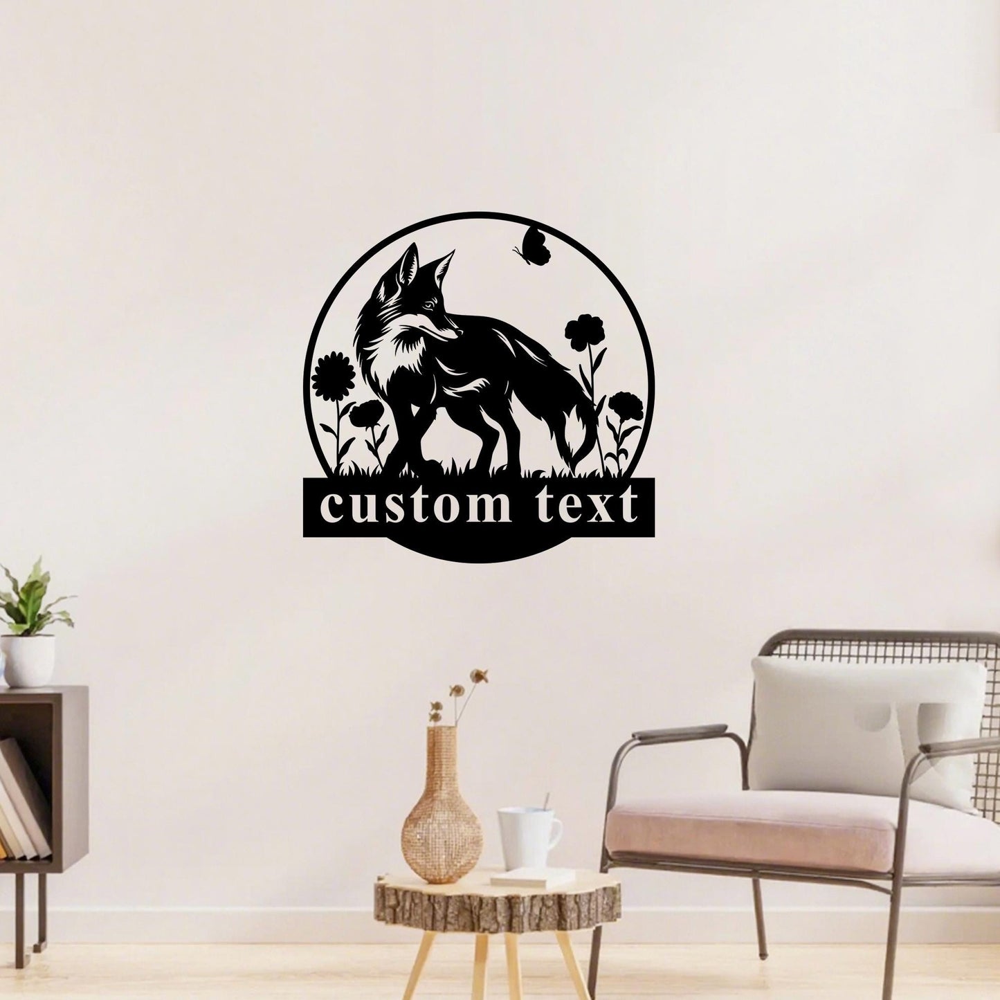 Custom Fox Metal Name Sign,Fox Welcome Sign,Personalized Fox Wall Decor,Fox Nursery Sign,Fox Cabin Decor,Fox Wall Hanging,Fox Lover Sign