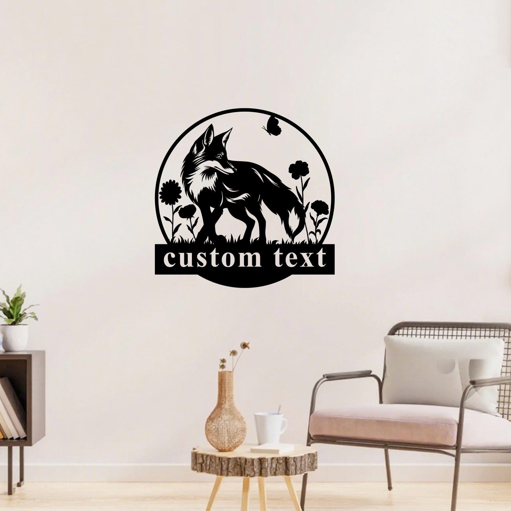 Custom Fox Metal Name Sign,Fox Welcome Sign,Personalized Fox Wall Decor,Fox Nursery Sign,Fox Cabin Decor,Fox Wall Hanging,Fox Lover Sign