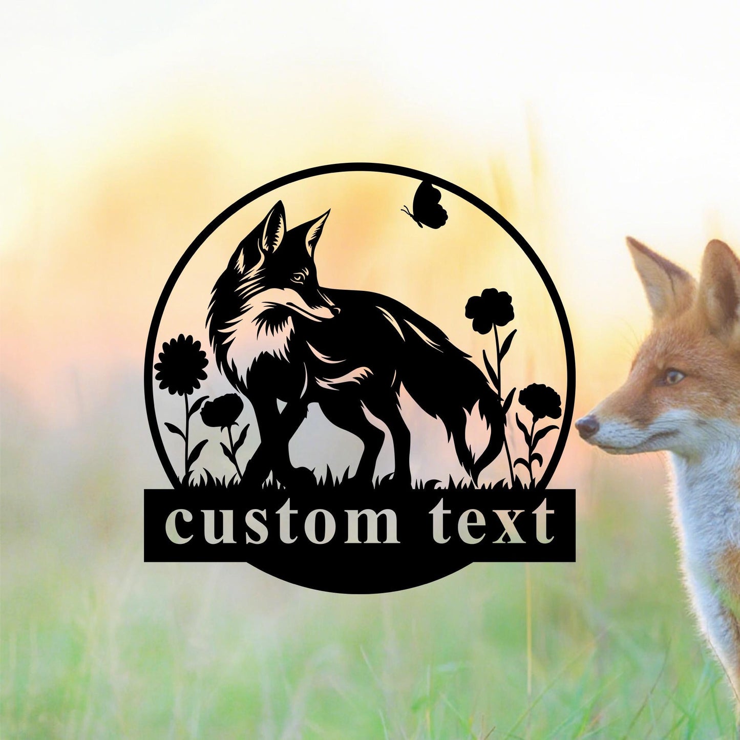 Custom Fox Metal Name Sign,Fox Welcome Sign,Personalized Fox Wall Decor,Fox Nursery Sign,Fox Cabin Decor,Fox Wall Hanging,Fox Lover Sign