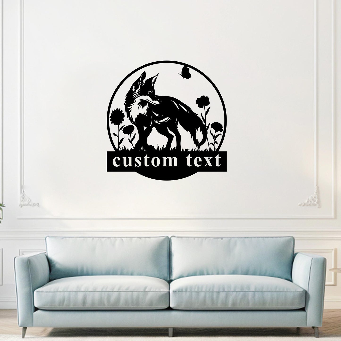 Custom Fox Metal Name Sign,Fox Welcome Sign,Personalized Fox Wall Decor,Fox Nursery Sign,Fox Cabin Decor,Fox Wall Hanging,Fox Lover Sign