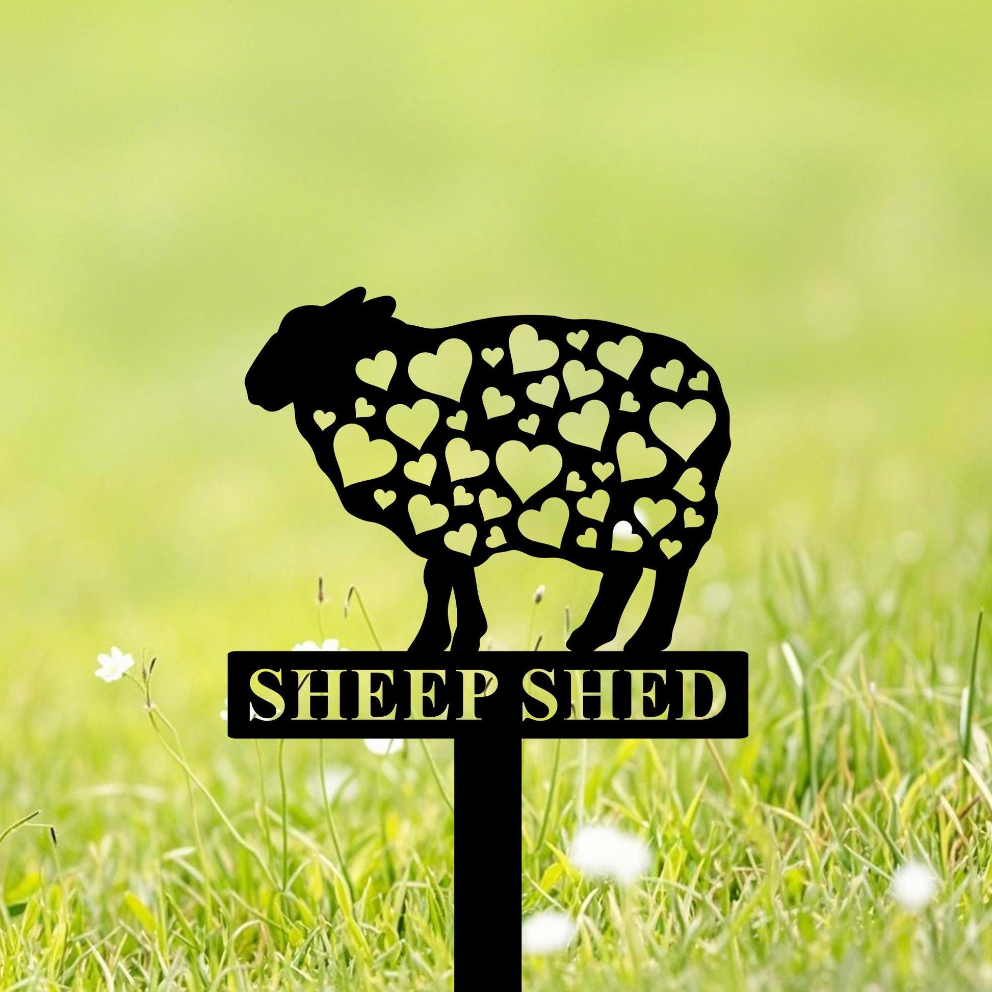 Custom Sheep Farm Sign, Sheep Metal Stake, Sheep Name Sign, Sheep Garden Decor, Sheep Yard Art, Sheep Ranch Sign, Sheep Memorial Gift