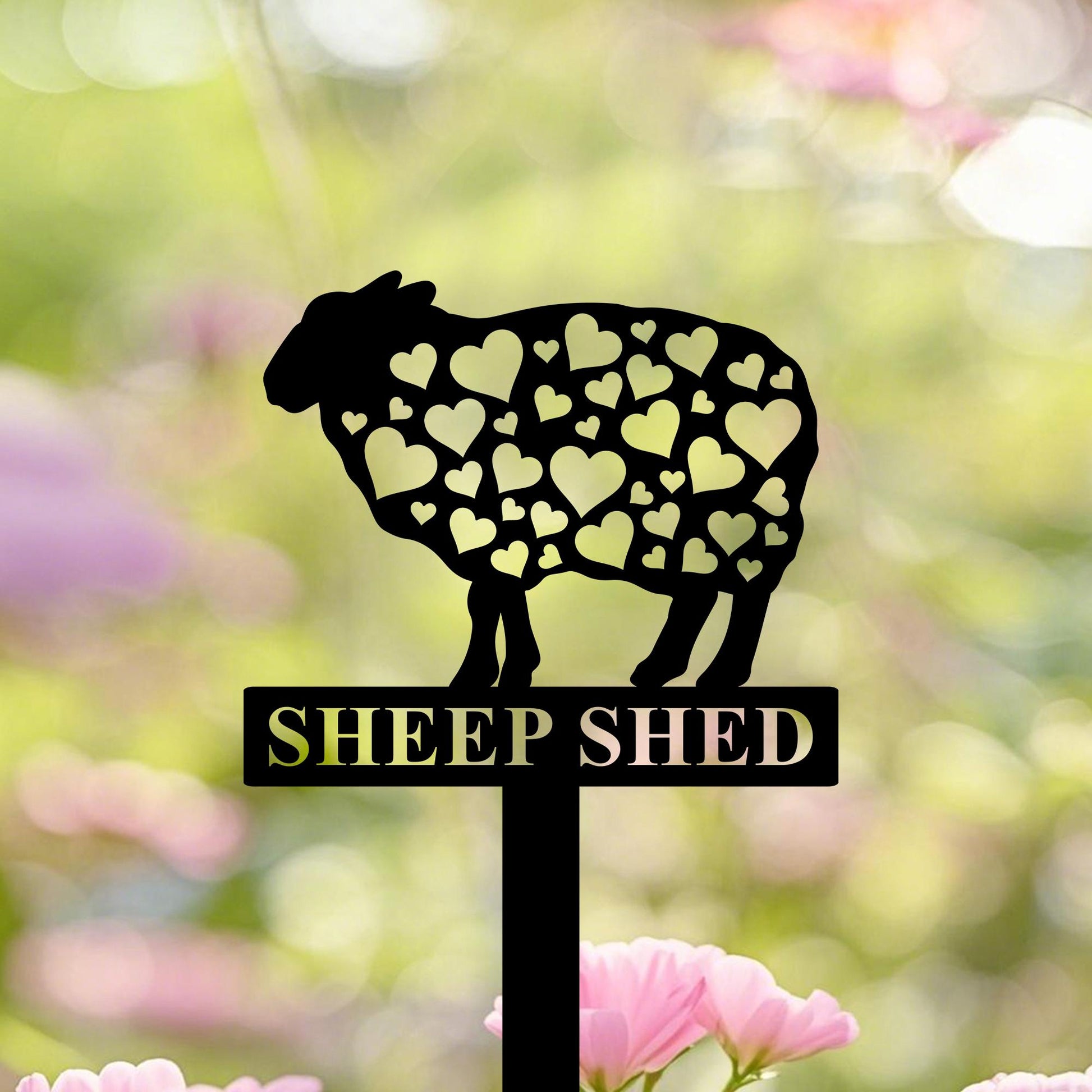 Custom Sheep Farm Sign, Sheep Metal Stake, Sheep Name Sign, Sheep Garden Decor, Sheep Yard Art, Sheep Ranch Sign, Sheep Memorial Gift