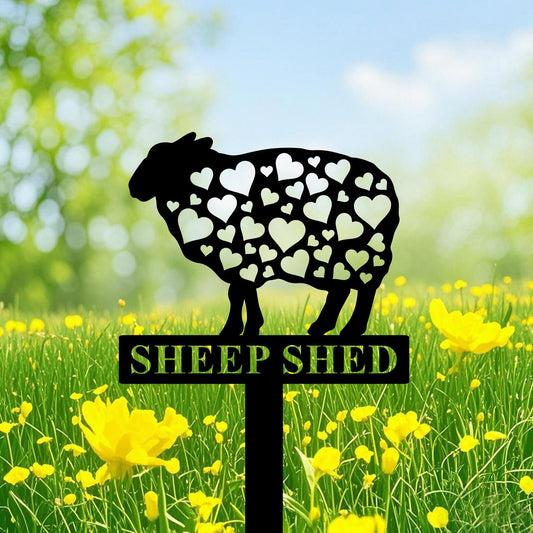 Custom Sheep Farm Sign, Sheep Metal Stake, Sheep Name Sign, Sheep Garden Decor, Sheep Yard Art, Sheep Ranch Sign, Sheep Memorial Gift