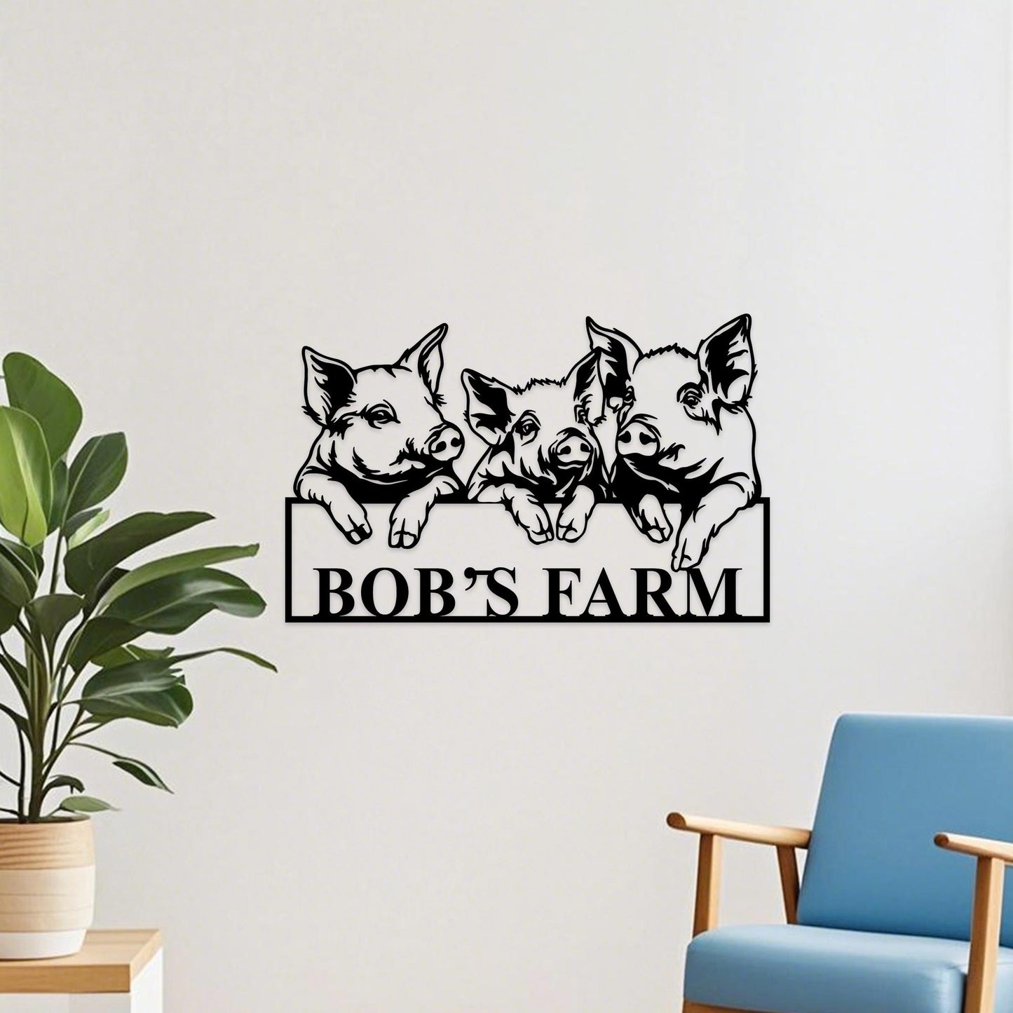 Custom Pig Wall Art,Piggy Metal Sign,Personalized Pig Name Sign,Pig Barn Sign,Pig Farmhouse Decor,Pig Welcome Sign,Pig Farm Sign,Pig Decor