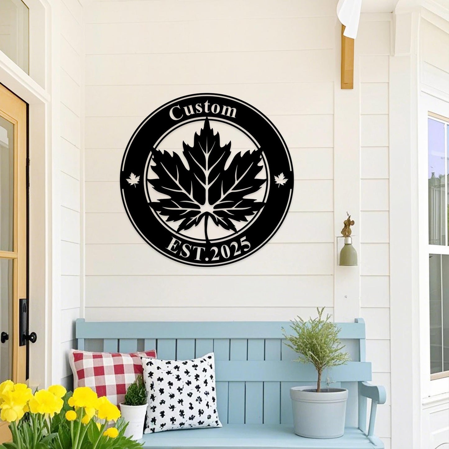Personalized Maple Leaf Metal Sign,Custom Maple Leaf Wall Art,Canada Leaf Home Decor,Family Name Sign,Maple Leaf Fall Decor,Canadian Gift