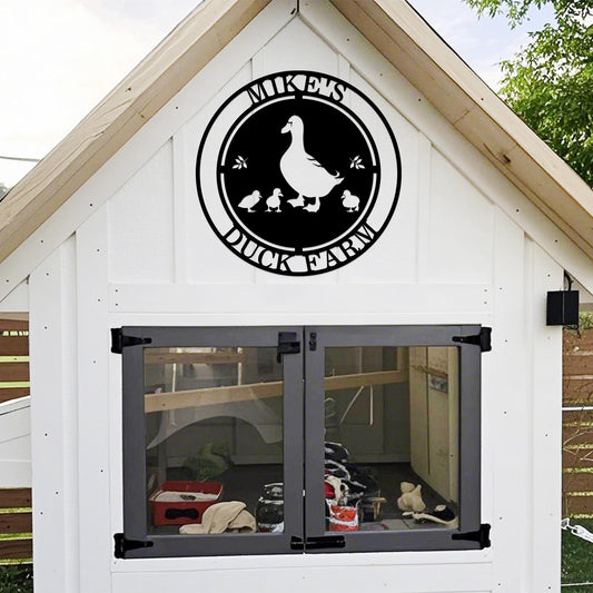 Custom Duck Farm Sign,Farmhouse Decor,Personalized Duck Quack House Metal Sign,Duck Coop Sign,Duck Wall Art,Cabin Decor,Quack Shack Sign